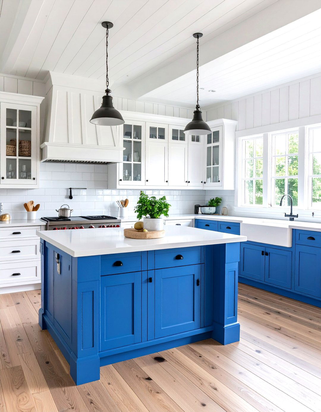 Coastal Blue and White Combination - 24 Shiplap Backsplash Ideas for Your Kitchen