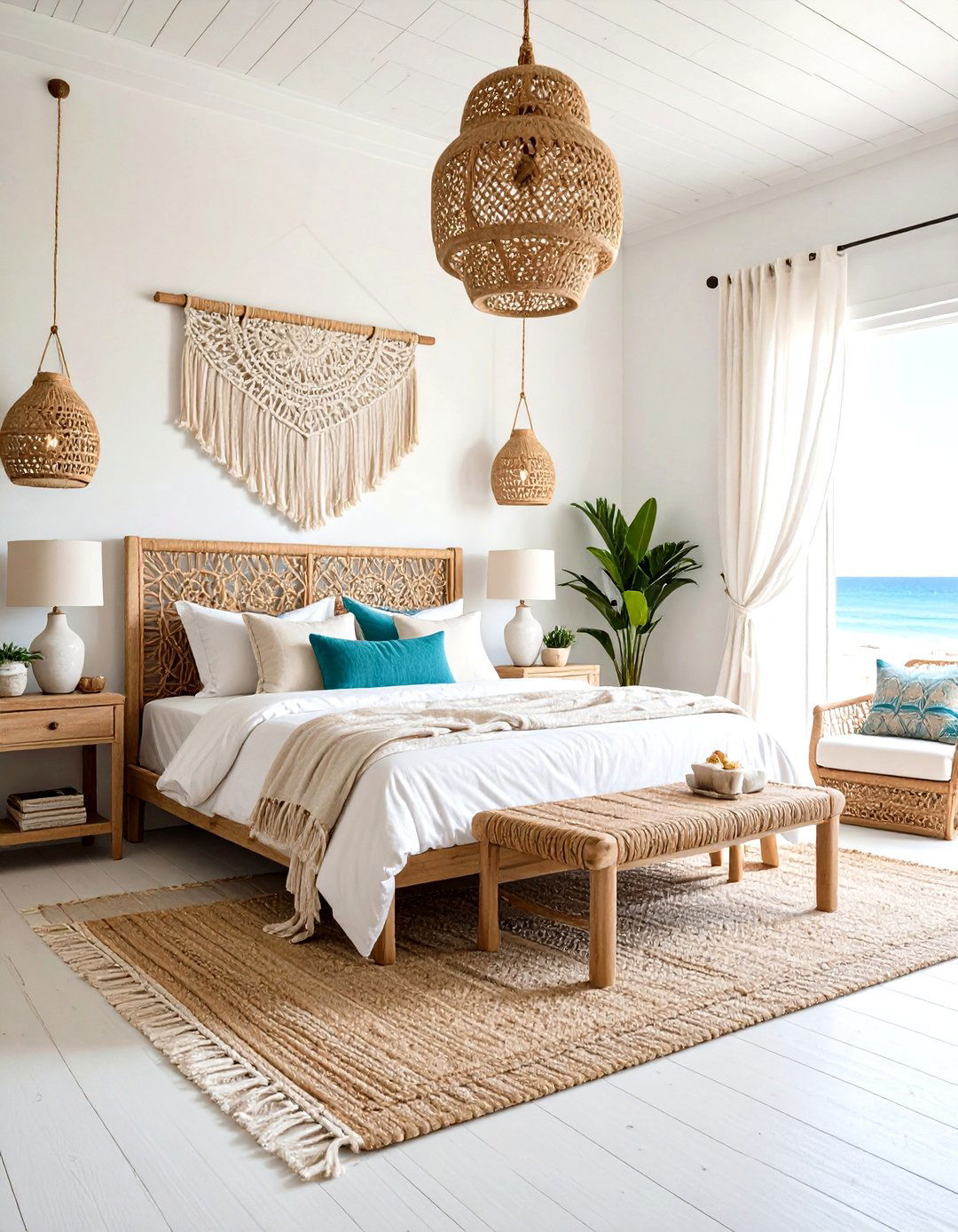 Coastal Bohemian White Bedroom - 24 White Bedroom Ideas