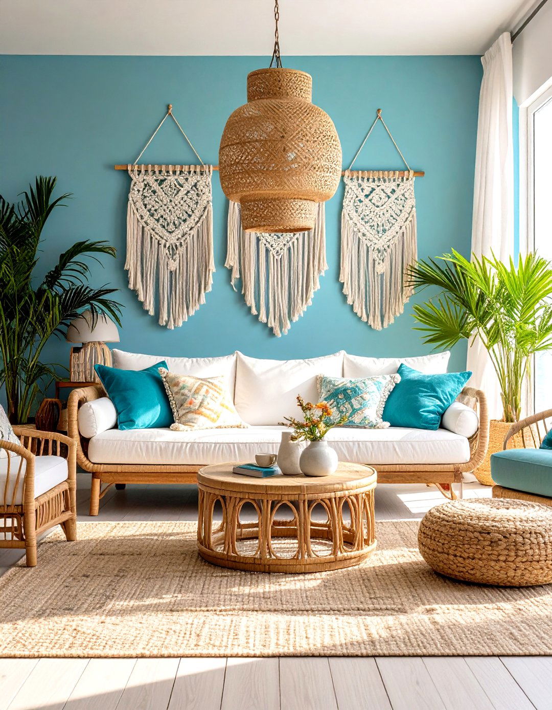 Coastal Boho Beach House - 24 White Couch Living Room Ideas