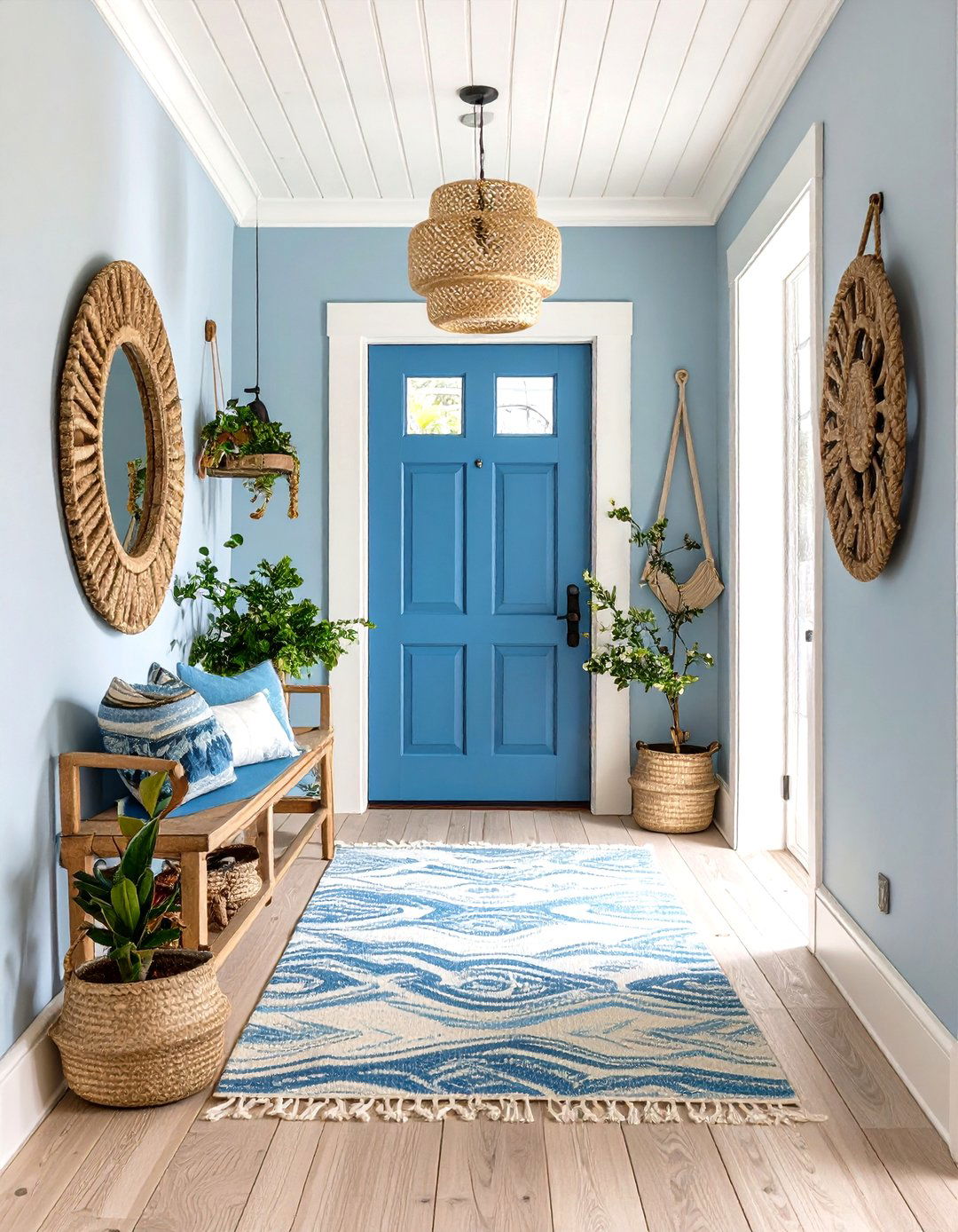 Coastal Breeze Entrance Design - 24 Hallway Wallpaper Ideas
