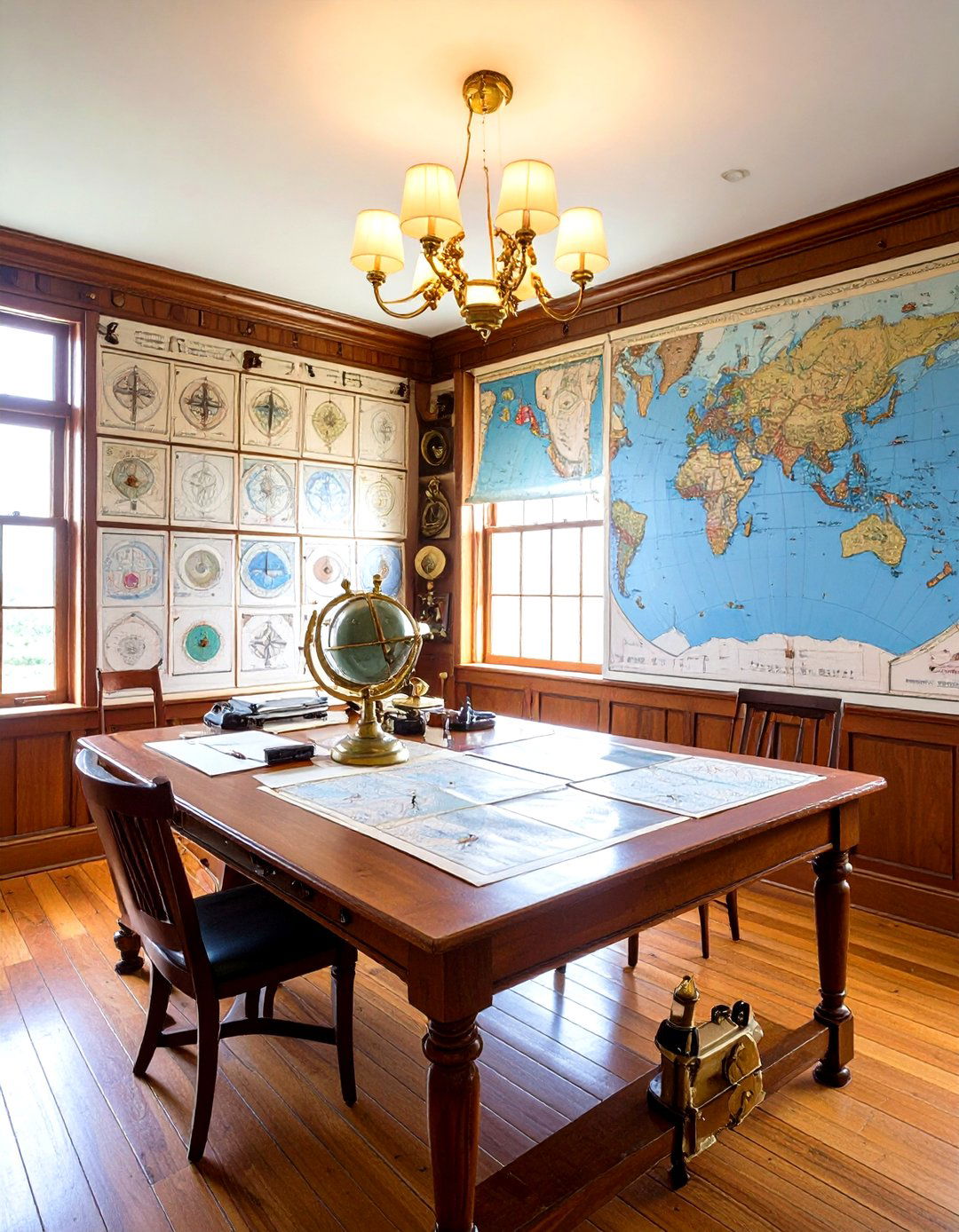 Coastal Chart Navigation Study - 24 Nautical Decor Ideas