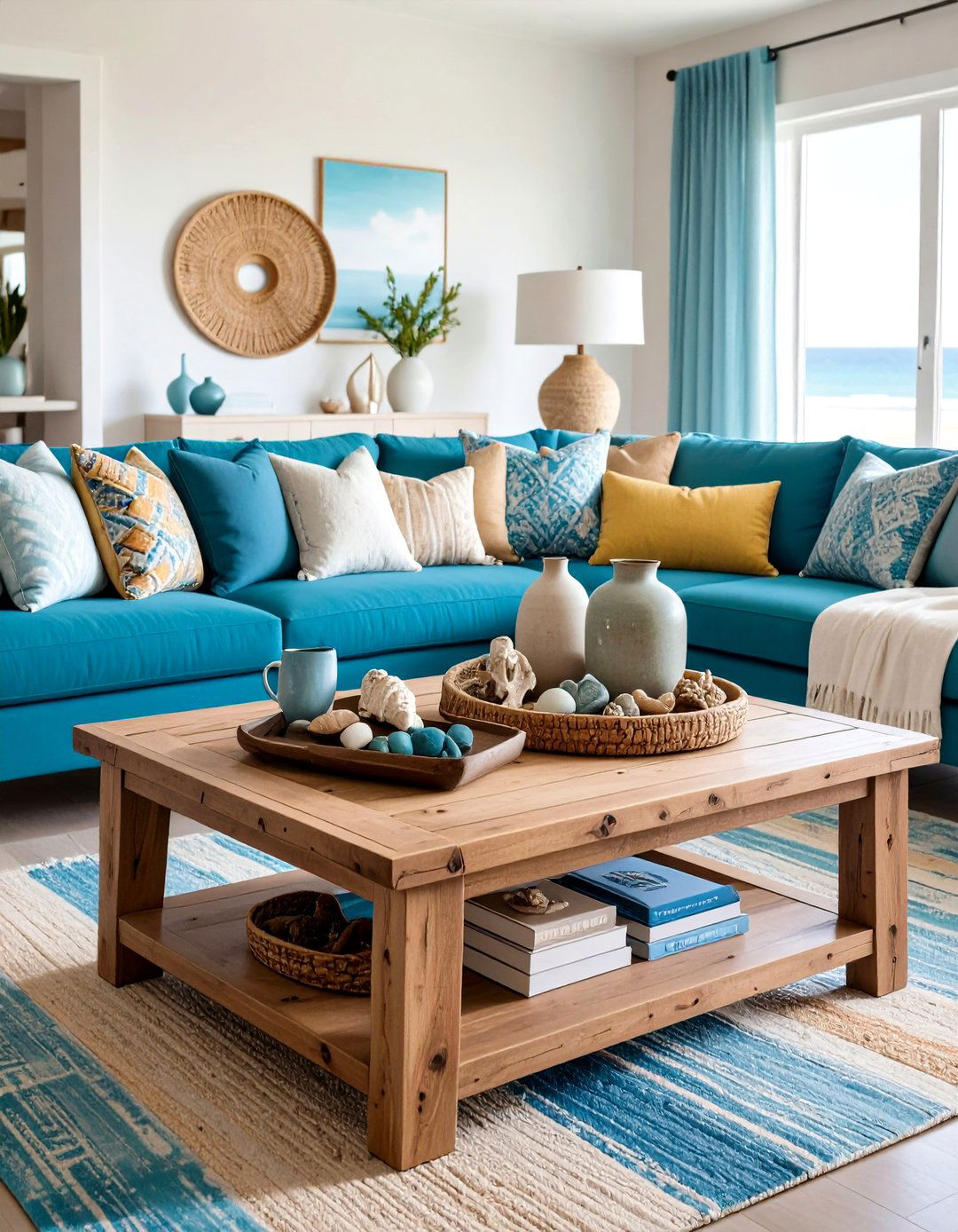 Coastal Coffee Table Styling - 24 Coastal Living Room Ideas