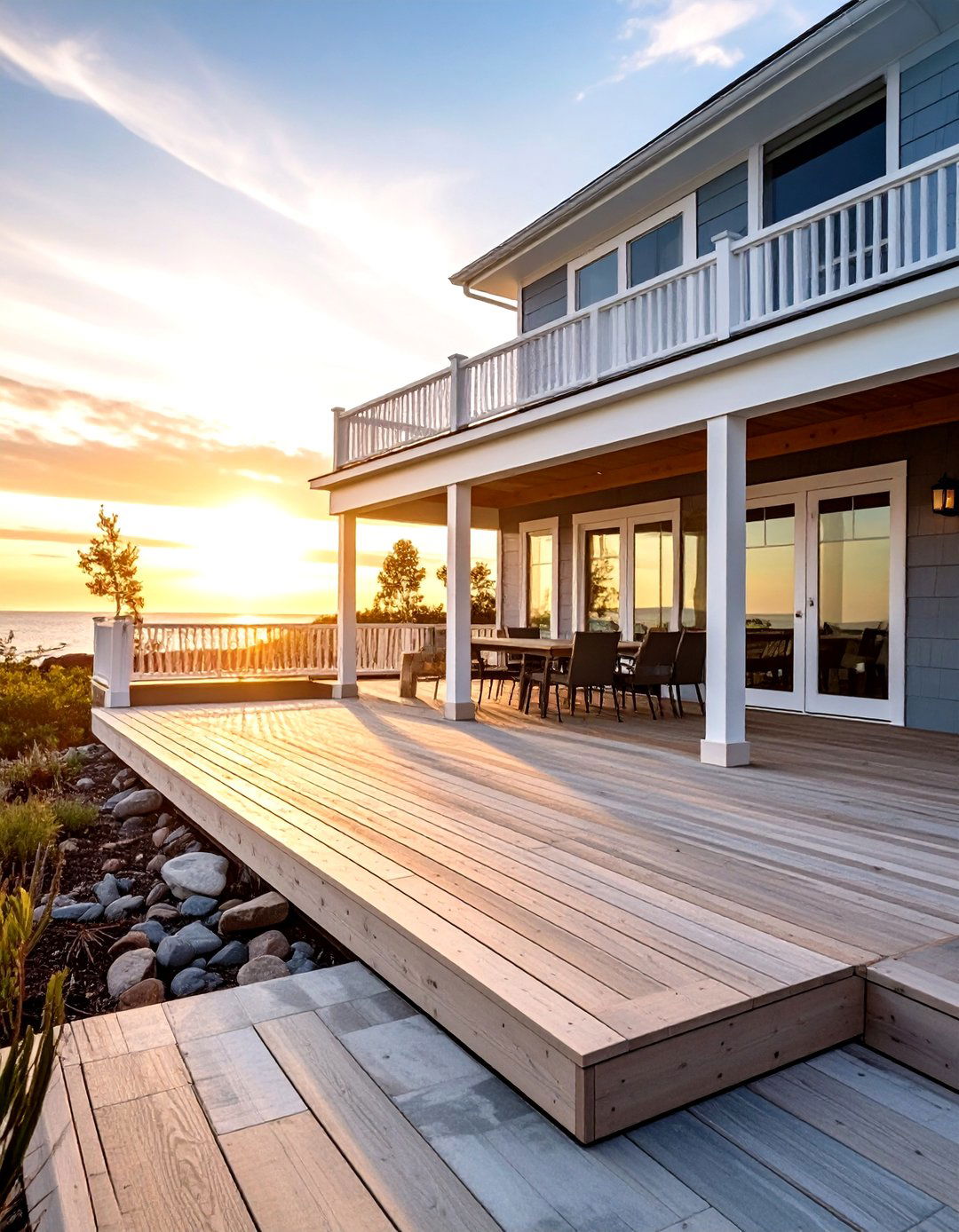 Coastal Contemporary with Light Materials - 24 Deck and Patio Combination Ideas