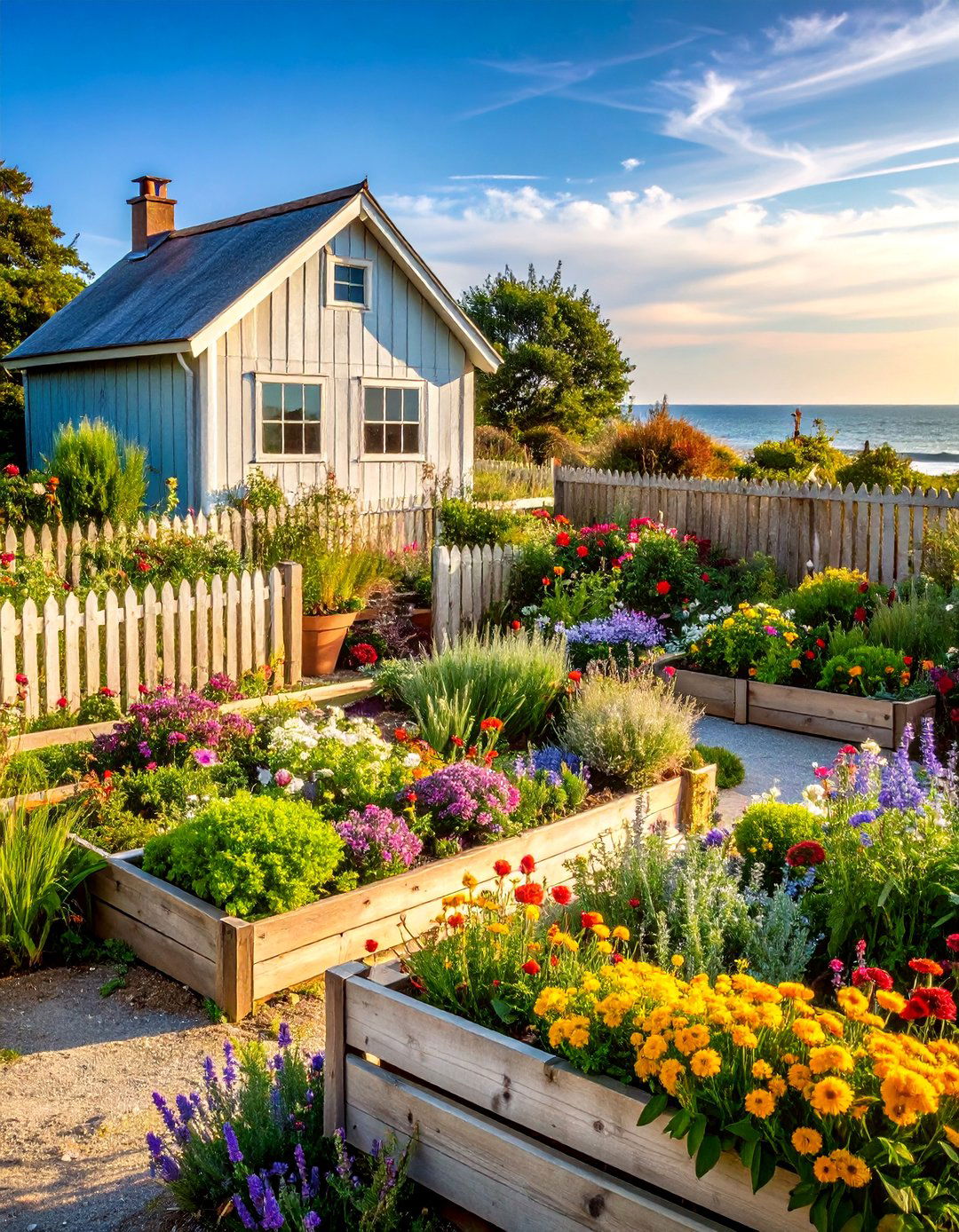 Coastal Cottage Garden with Weathered Charm - 24 Coastal Garden Ideas