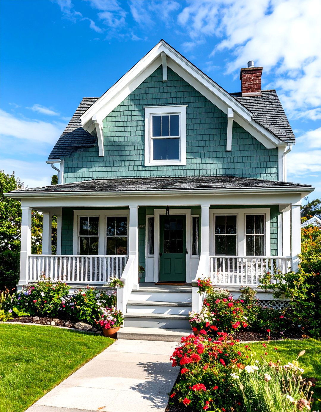 Coastal Cottage Olive Green Theme - 24 Olive Green House Exterior Ideas