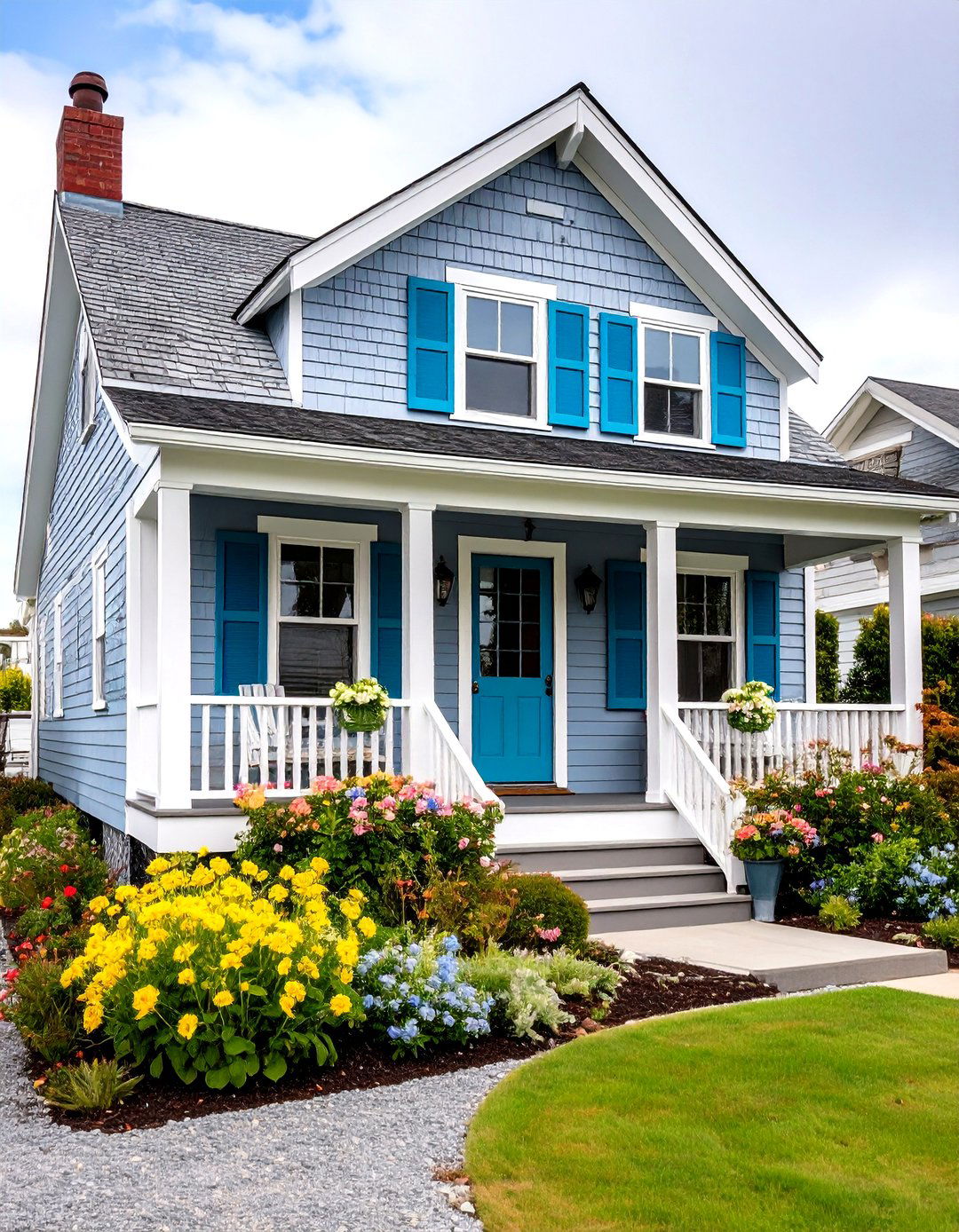 Coastal Cottage Teal Accents - 24 Teal House Exterior Ideas