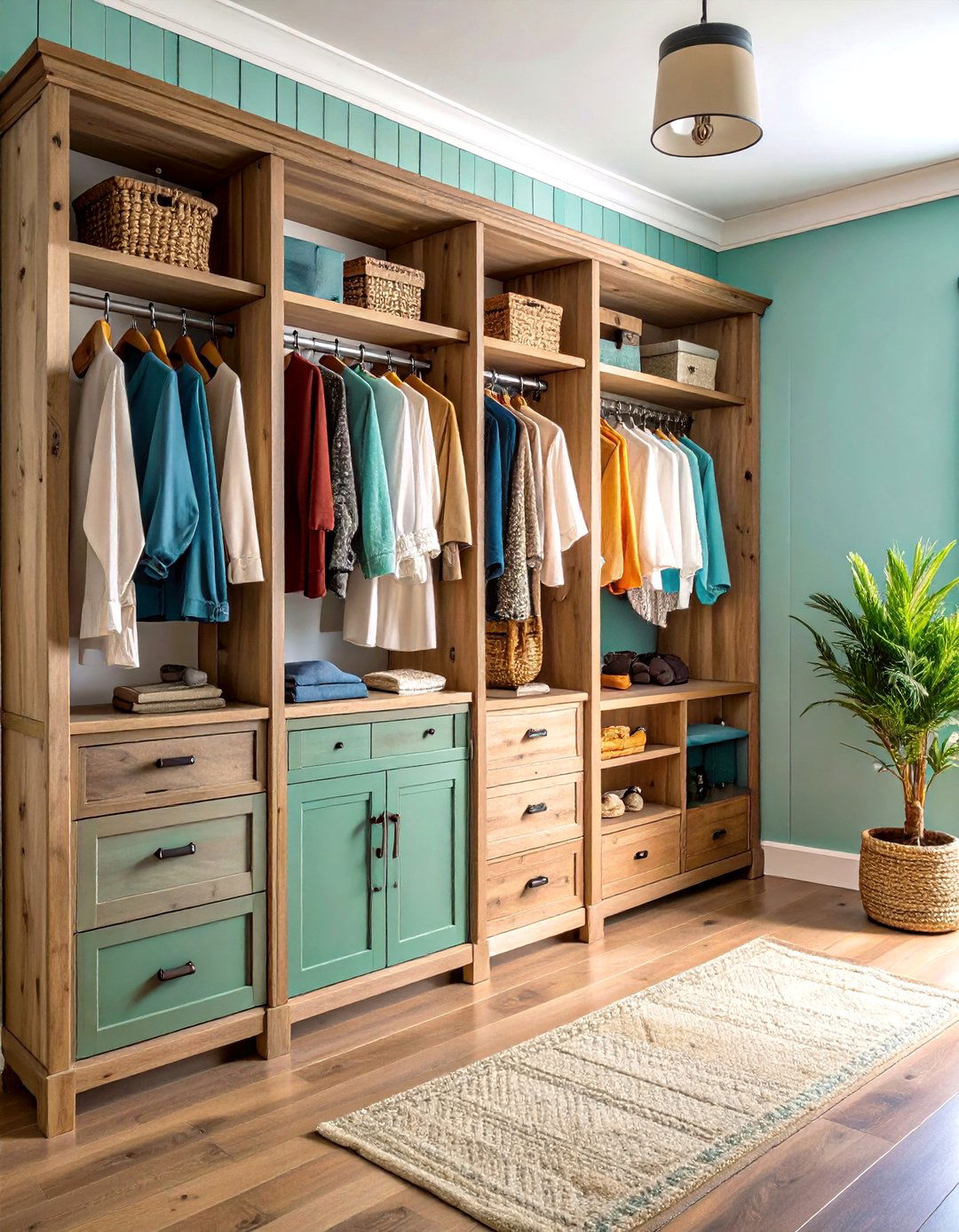 Coastal Entry Closet with Weathered Wood and Nautical Accents - 24 Entry Closet Ideas