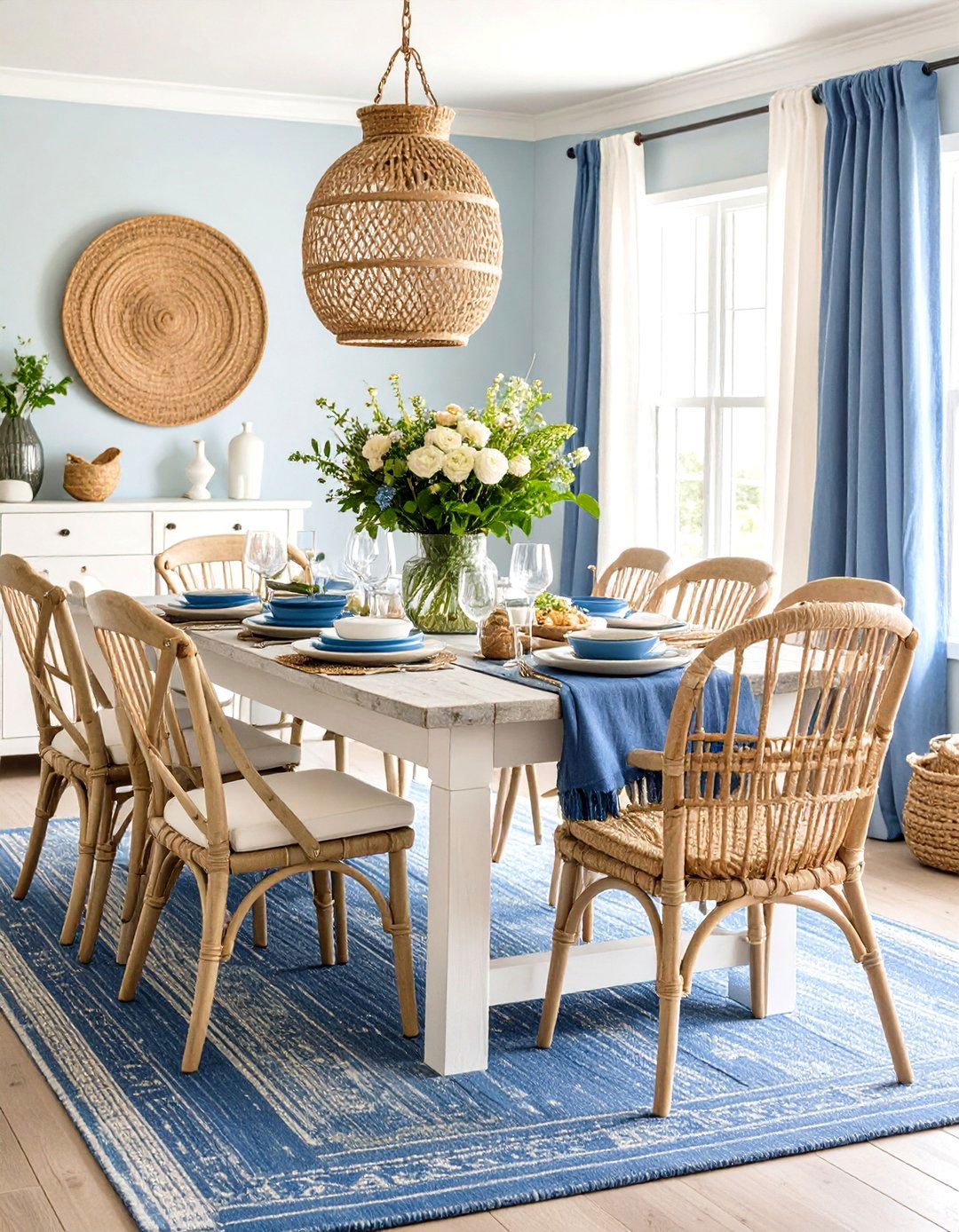 Coastal French Country Dining Room with Maritime Elements - 24 French Country Dining Room Ideas