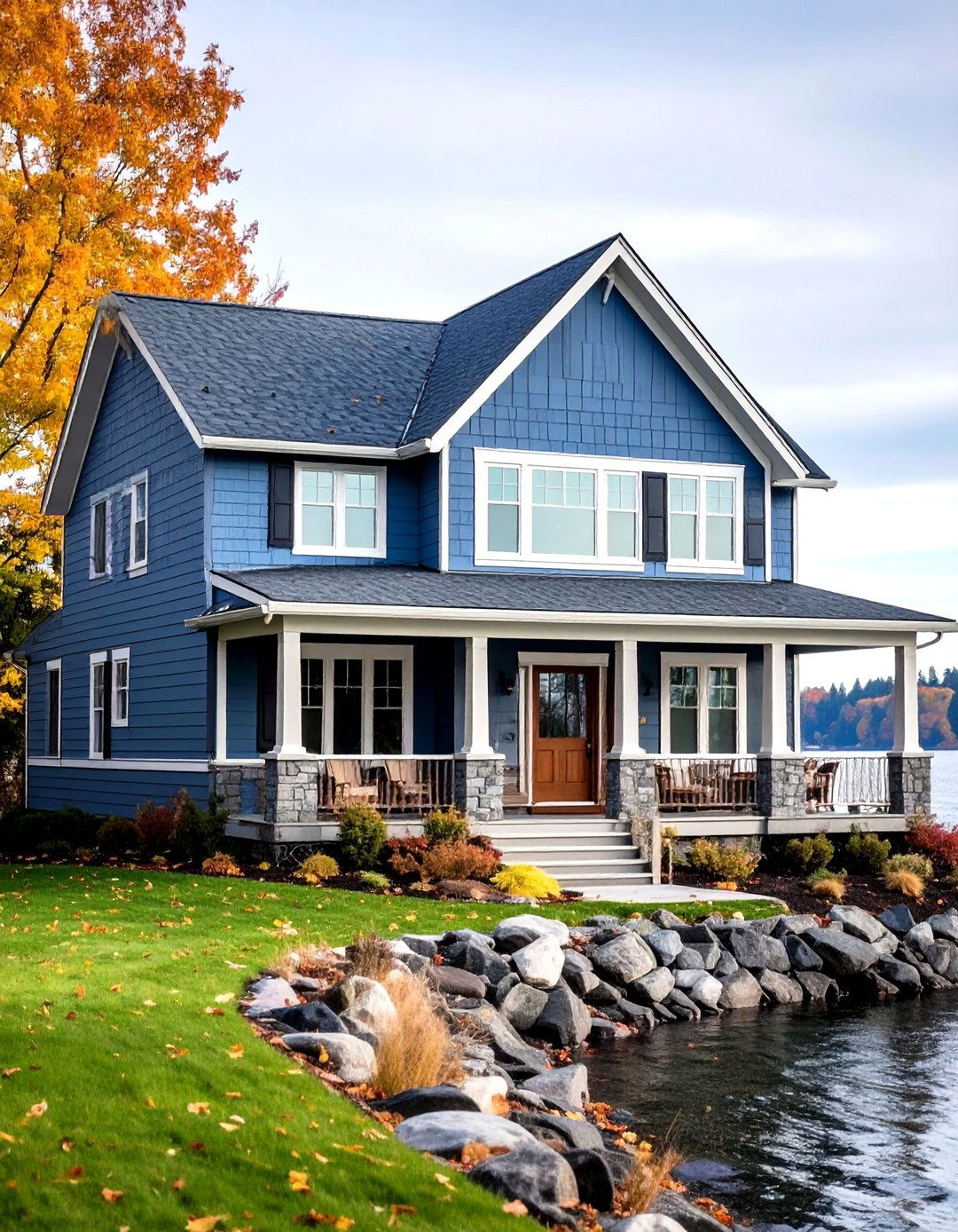Coastal Gray Sophistication - 24 Lake House Exterior Colors Ideas