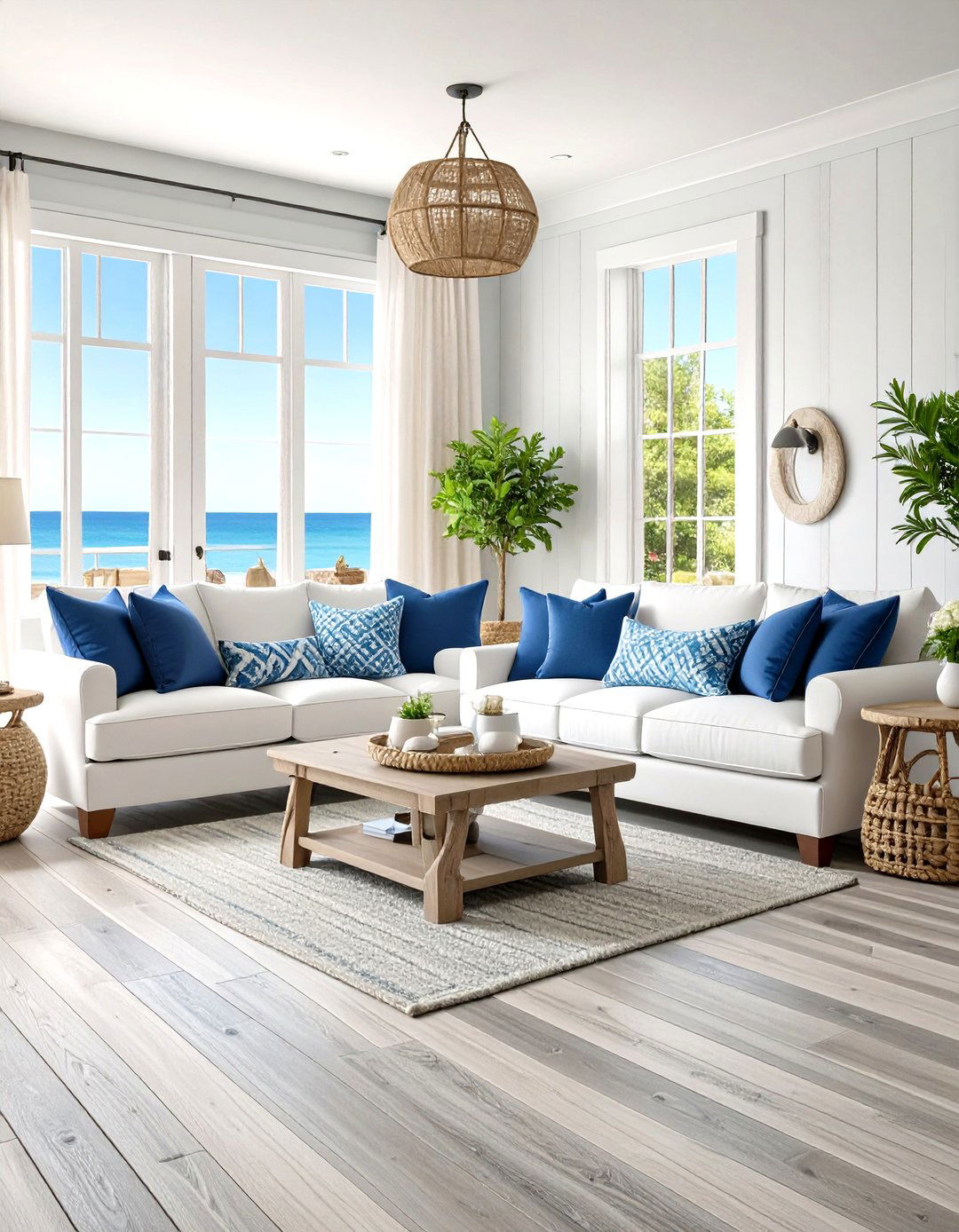 Coastal Grey Driftwood Flooring Beach Style - 24 grey flooring living room ideas