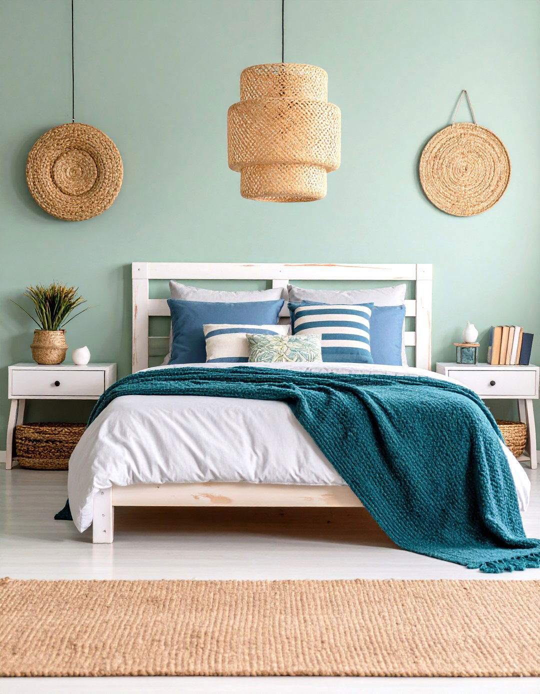 Coastal Guest Room with Sage Green Accents - 24 small guest room ideas