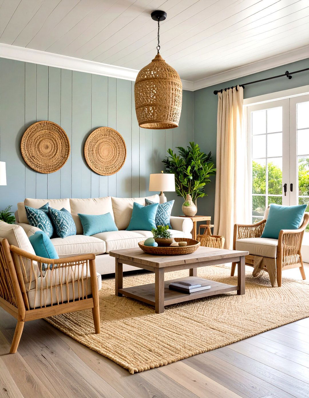 Coastal Hamptons Inspired Retreat - 24 Grey and Beige Living Room Ideas