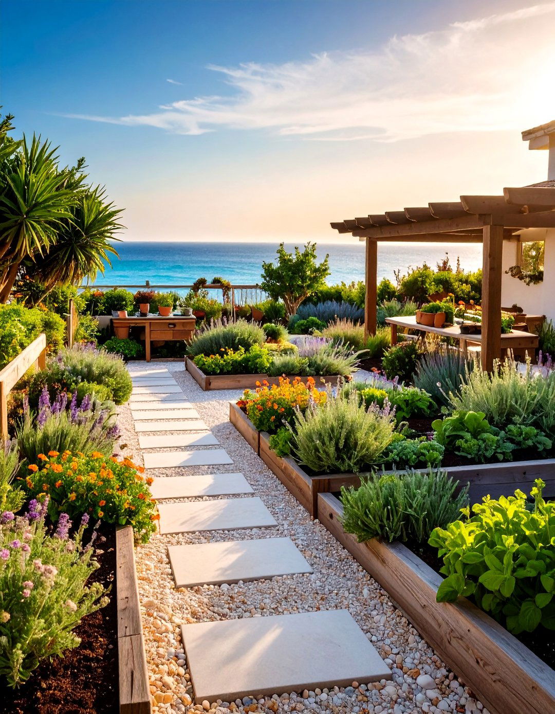 Coastal Herb Garden with Culinary Focus - 24 Coastal Garden Ideas