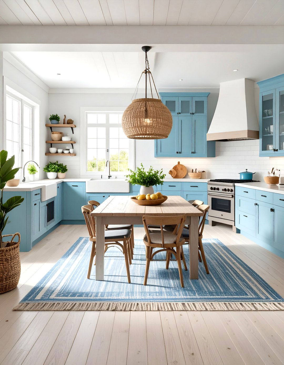 Coastal Inspired Kitchen Living Room Space - 24 Open Kitchen Living Room Ideas