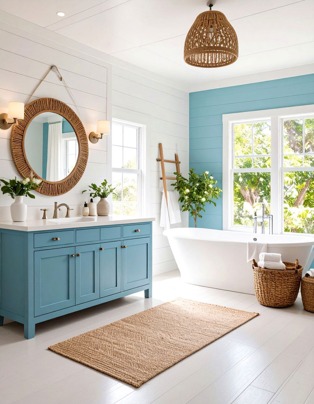Coastal Light Blue Serenity - 24 Blue Bathroom Ideas