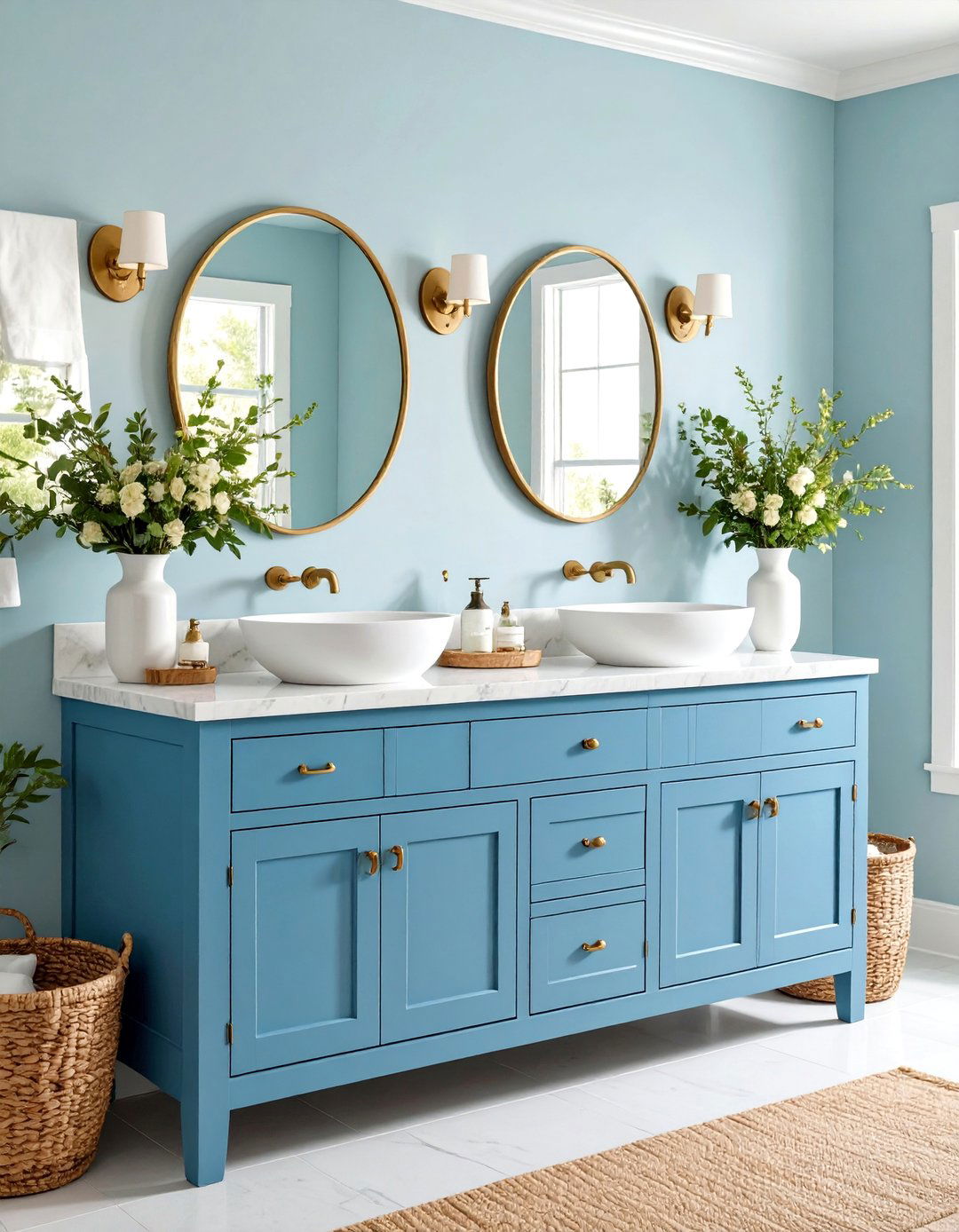 Coastal Light Blue Vanities - 24 Blue Bathroom Vanity Ideas
