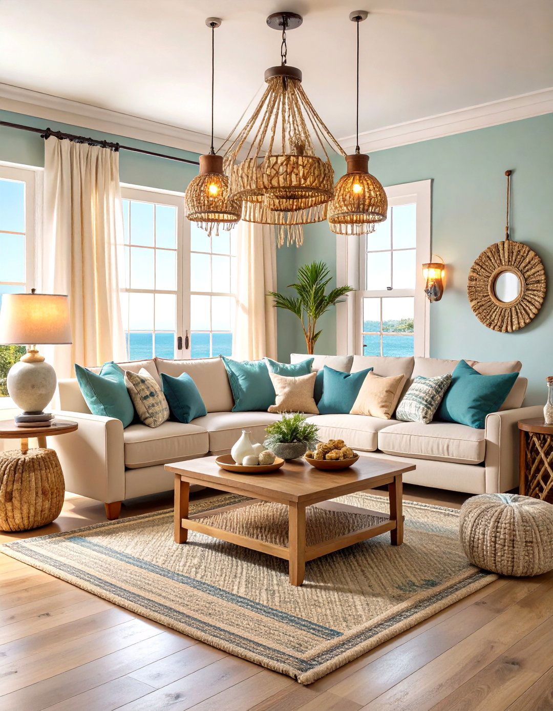 Coastal Lighting Design Ideas - 24 Coastal Living Room Ideas