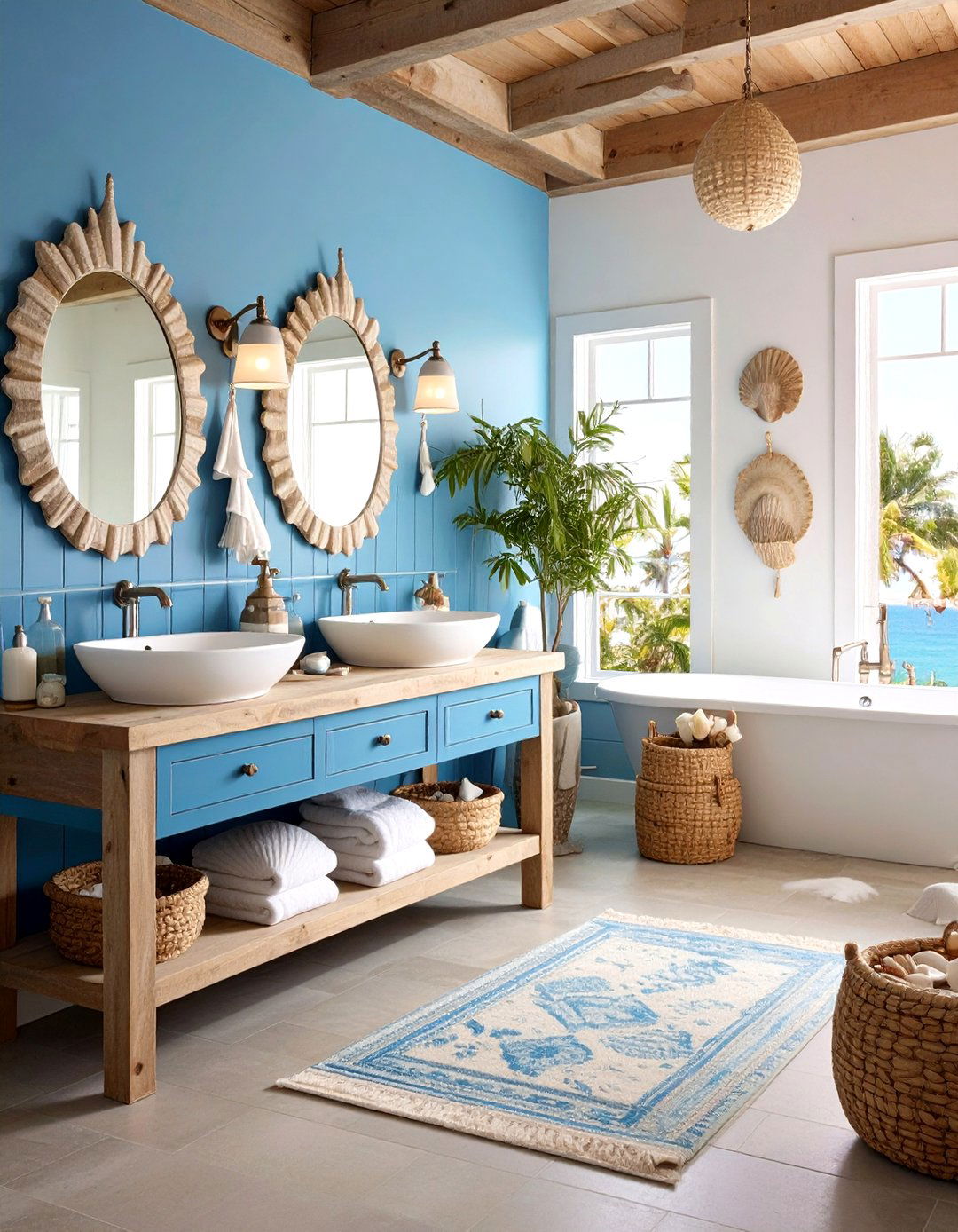 Coastal Marine Theme with Ocean Elements - 24 Restaurant Bathroom Ideas