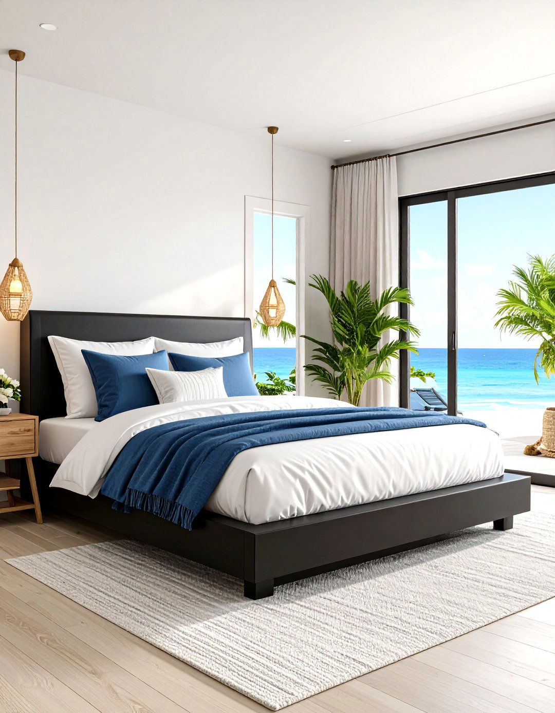 Coastal Matte Black Sophistication - 24 Matte Black Bedroom Ideas