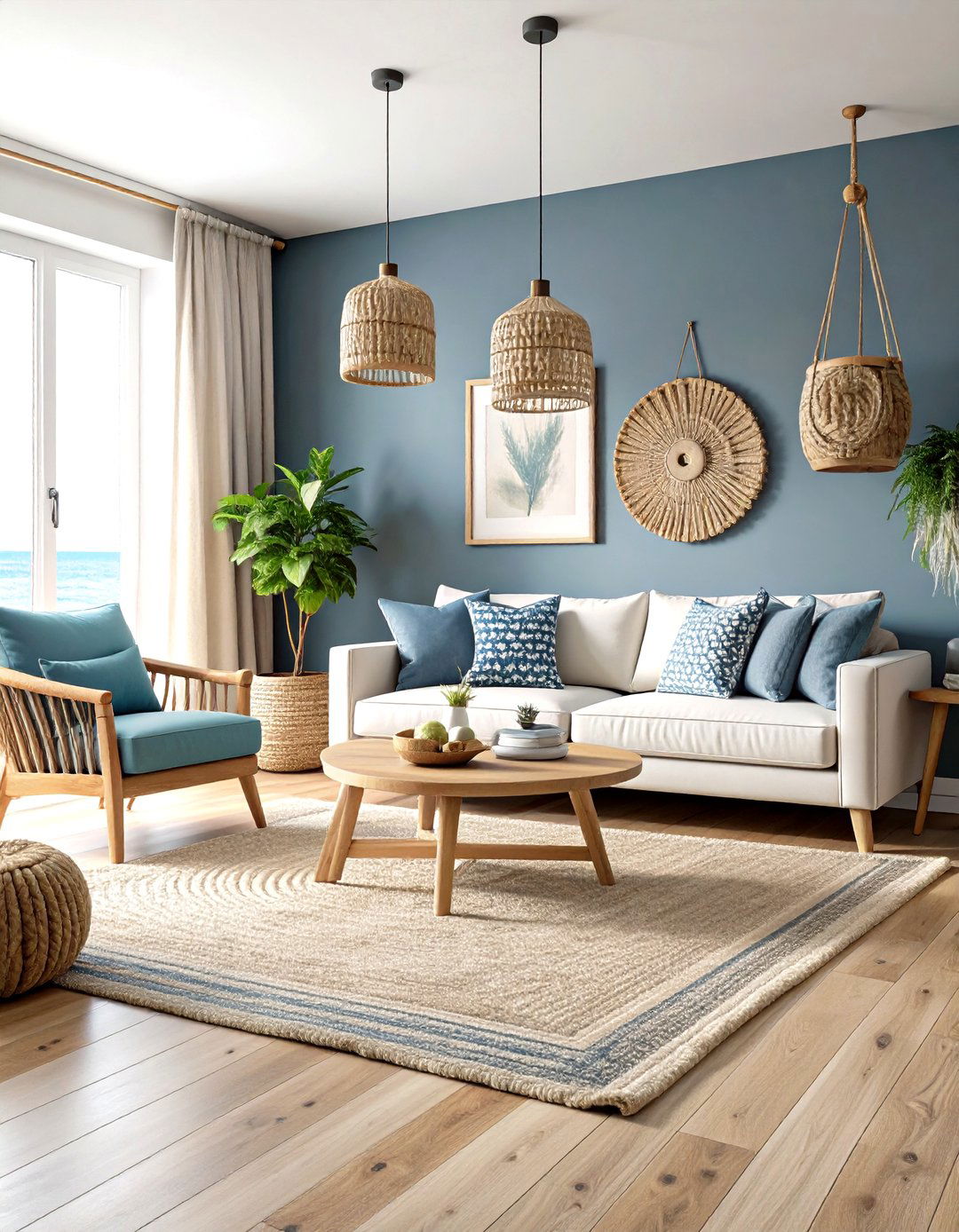 Coastal Modern Serenity - 24 Contrasting Living Rooms With Dark Grey Walls