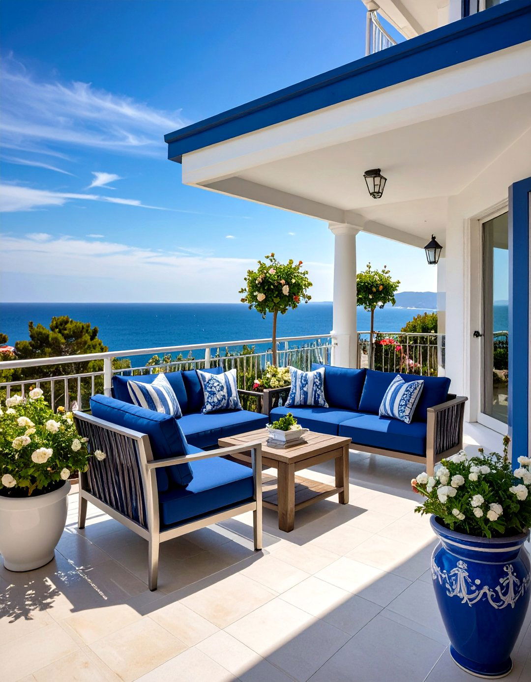 Coastal Nautical French Balcony - 24 French Balcony Ideas