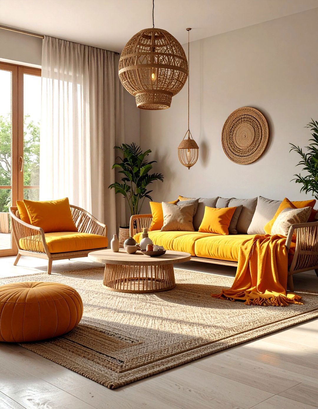 Coastal Orange Grey Living Room - 24 Orange and Grey Living Room Ideas