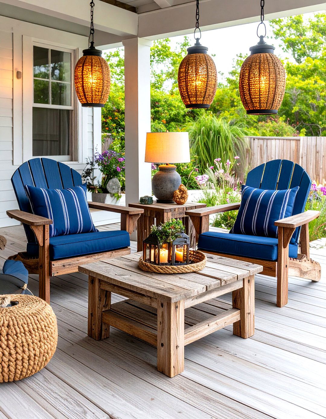 Coastal Outdoor Living Room with Nautical Elements - 24 Outdoor Living Room Ideas