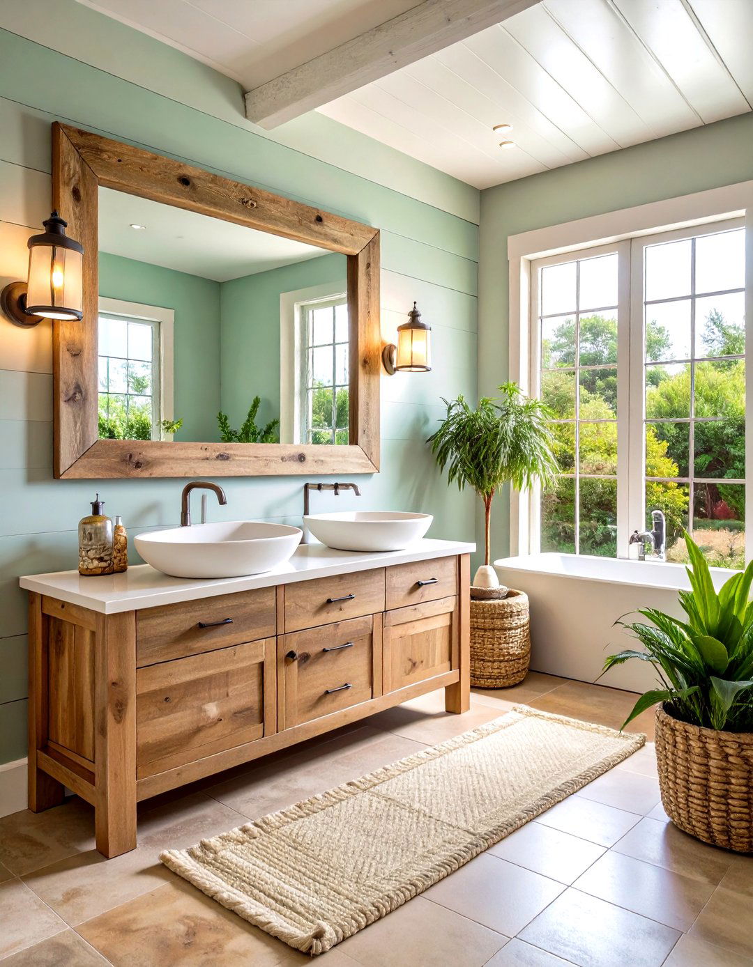 Coastal Powder Room with Natural Texture Elements - 24 Powder Room Ideas