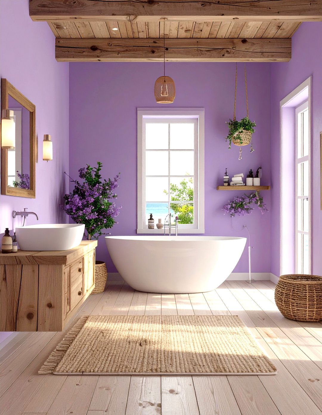 Coastal Purple Serenity - 24 Purple Bathroom Ideas