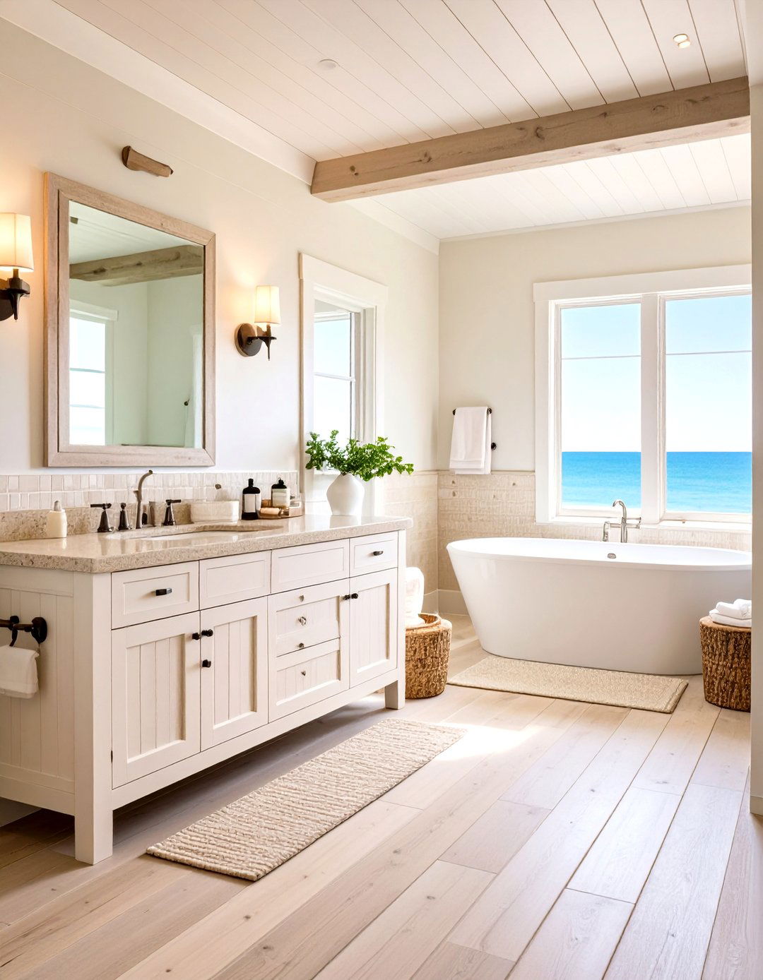 Coastal Retreat Serenity - 24 Beige and White Bathroom Ideas