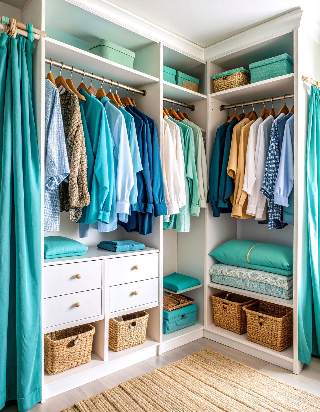 Coastal Rope Tie Curtains - 24 closet curtain ideas