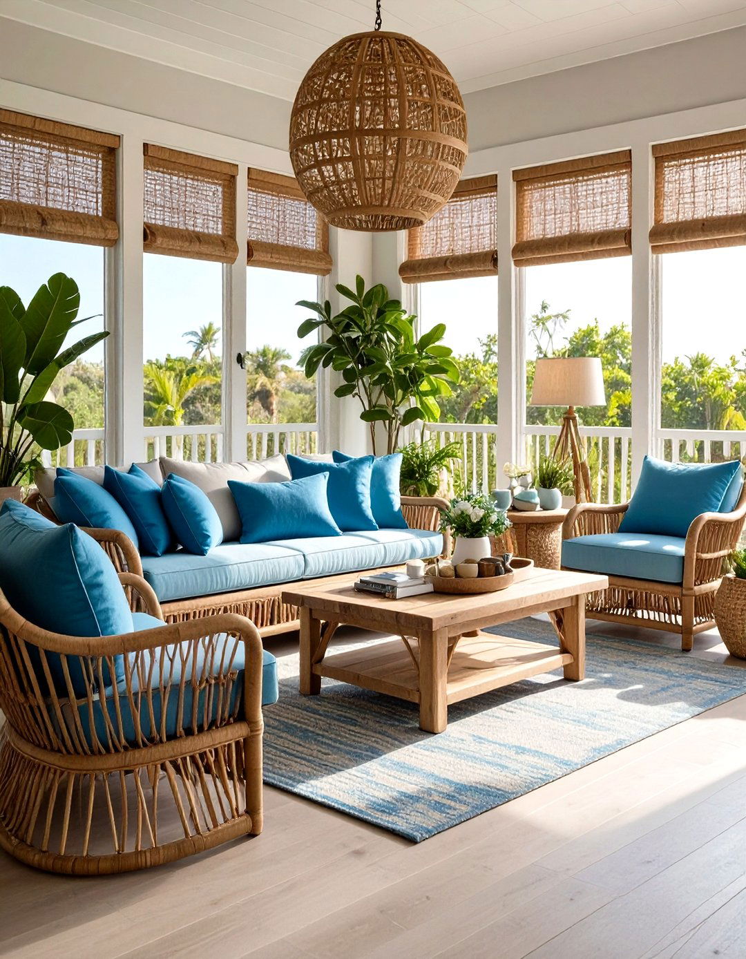 Coastal Rustic Sunroom with Weathered Wood - 24 Rustic Decor Ideas