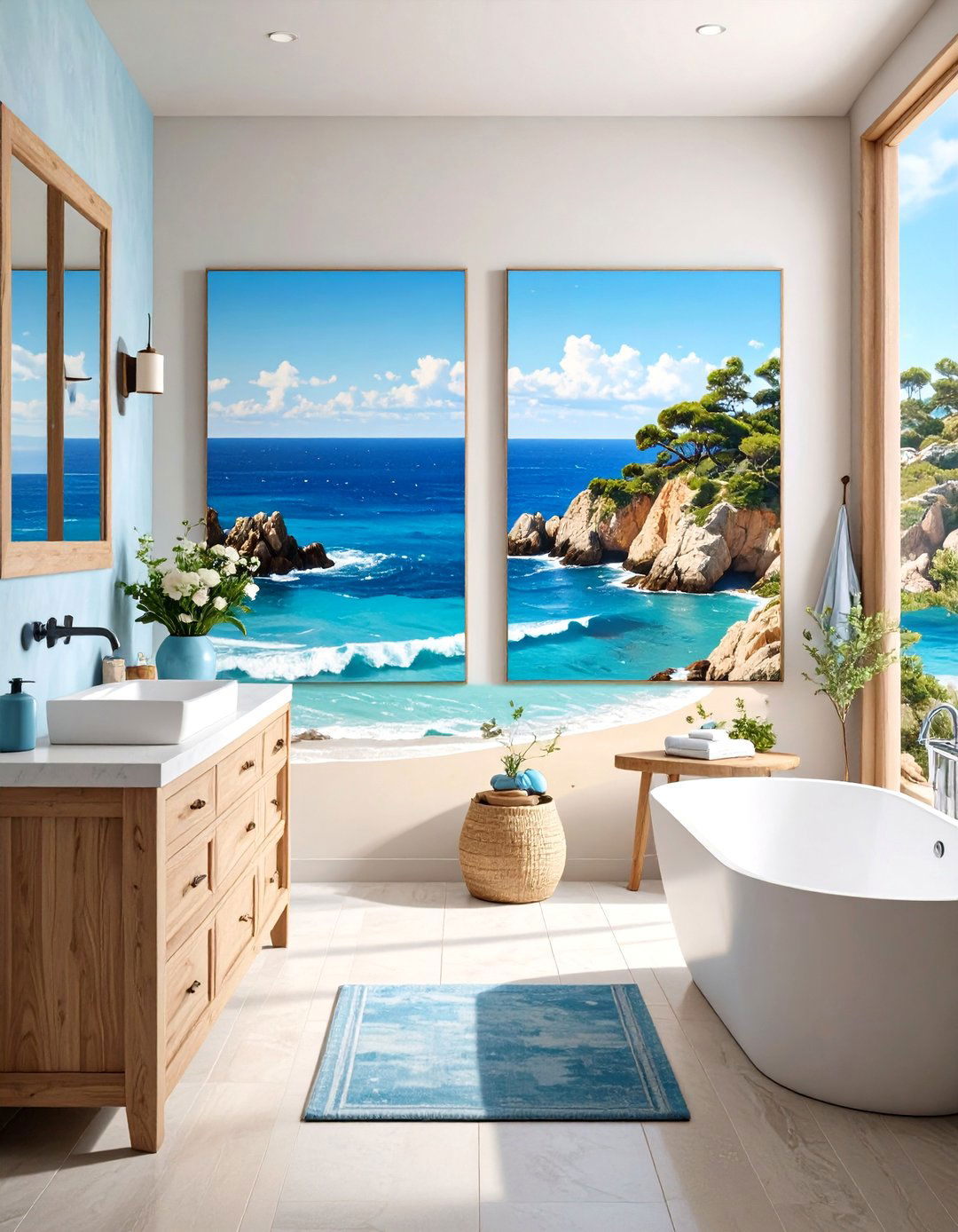 Coastal Seascape Collection - 24 Bathroom Art Ideas