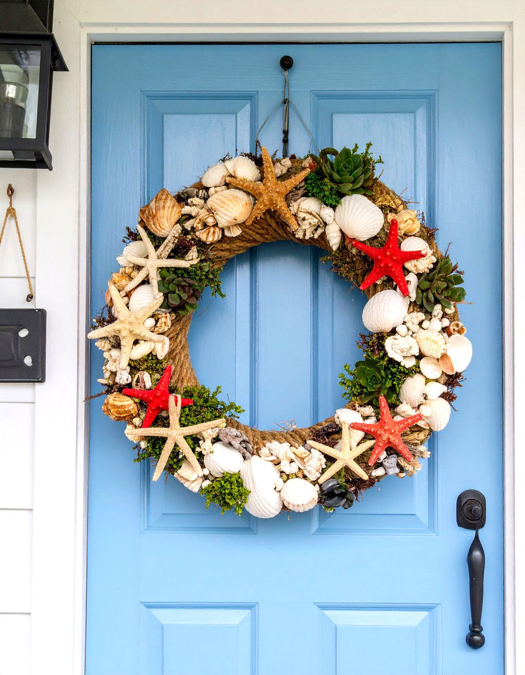 Coastal Seashell Wreath Theme - 24 Summer Front Door Decor Ideas