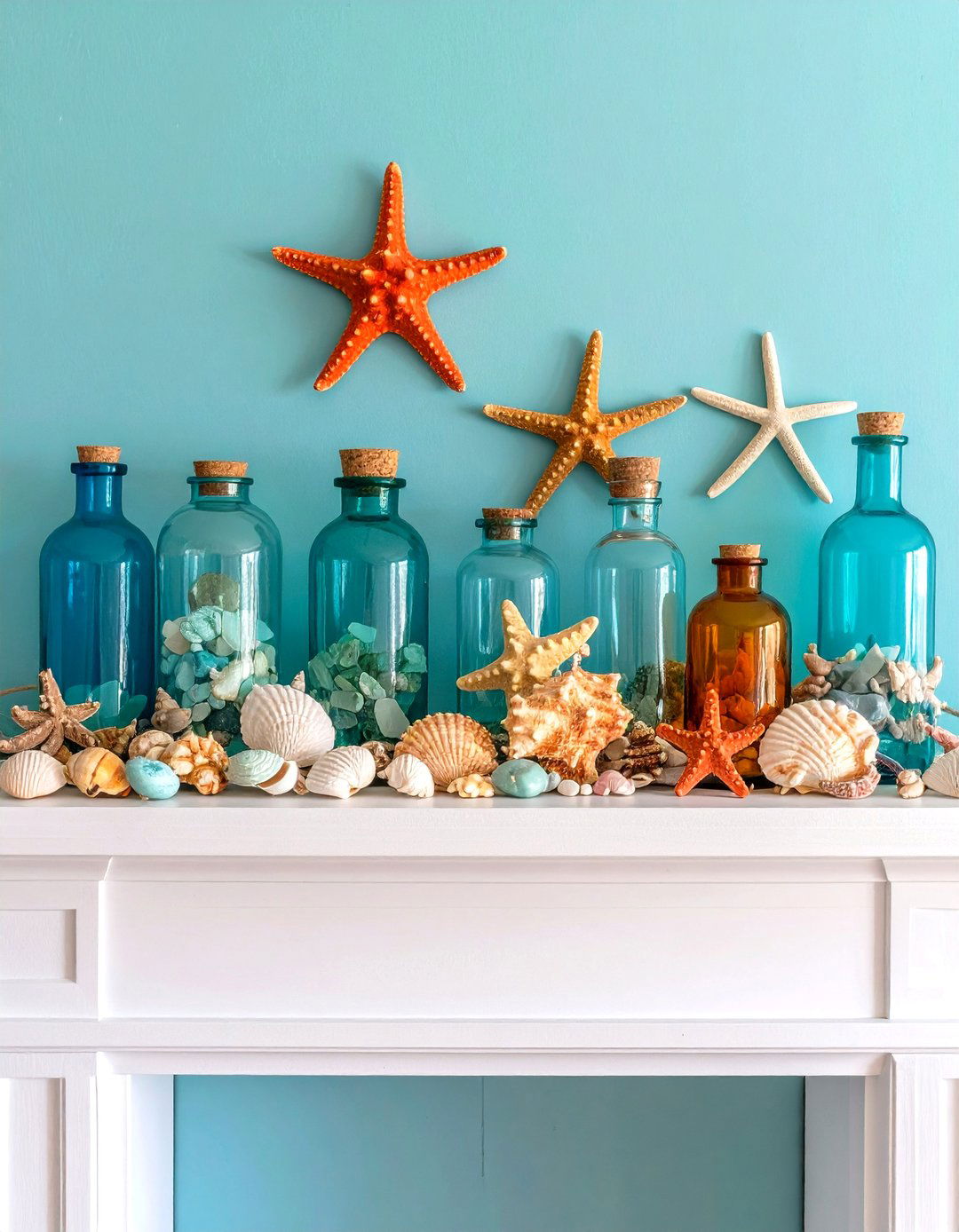 Coastal Spring Breeze - 24 Spring Mantel Decor Ideas