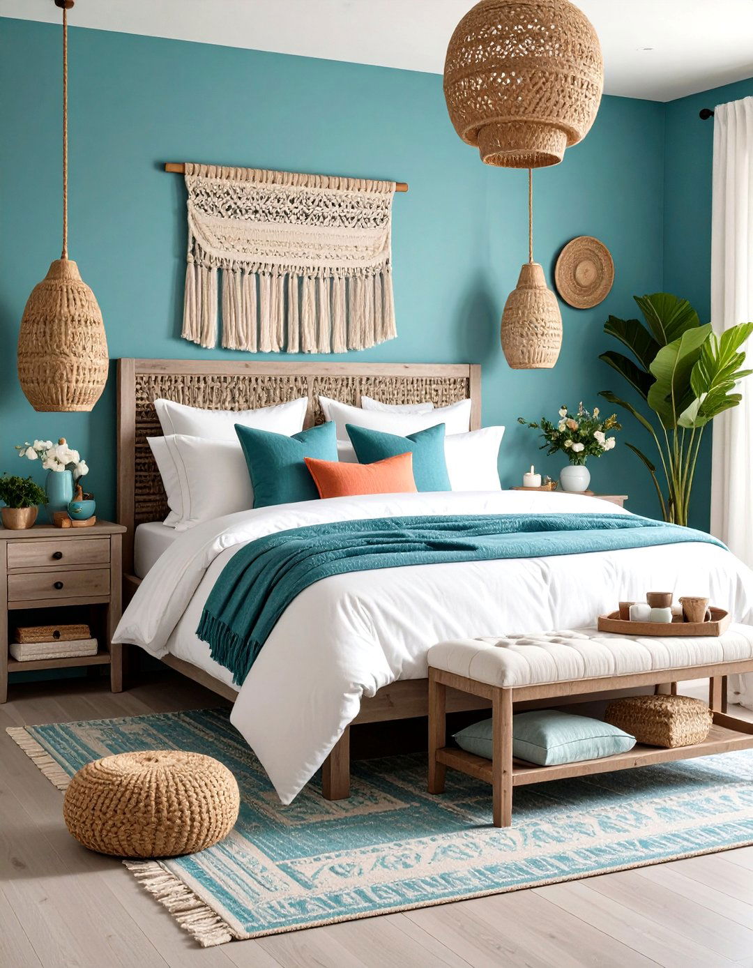 Coastal Teal and Driftwood Grey Theme - 24 Teal and Grey Bedroom Ideas