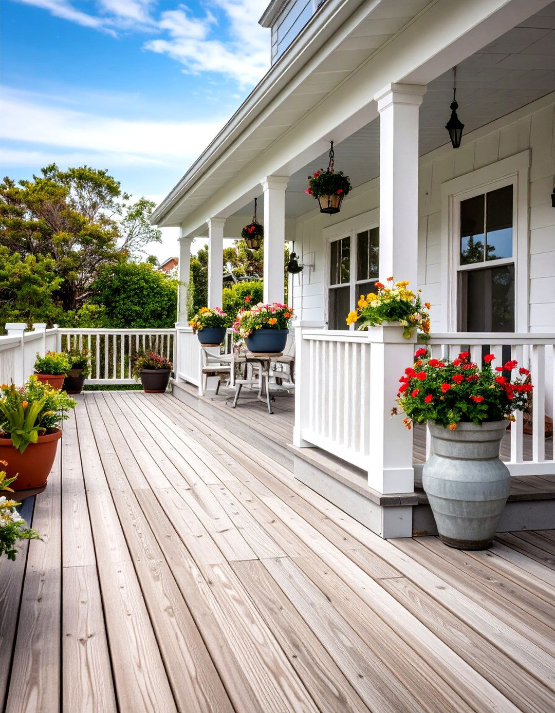 Coastal Weathered Wood Deck - 24 Wood Deck Ideas