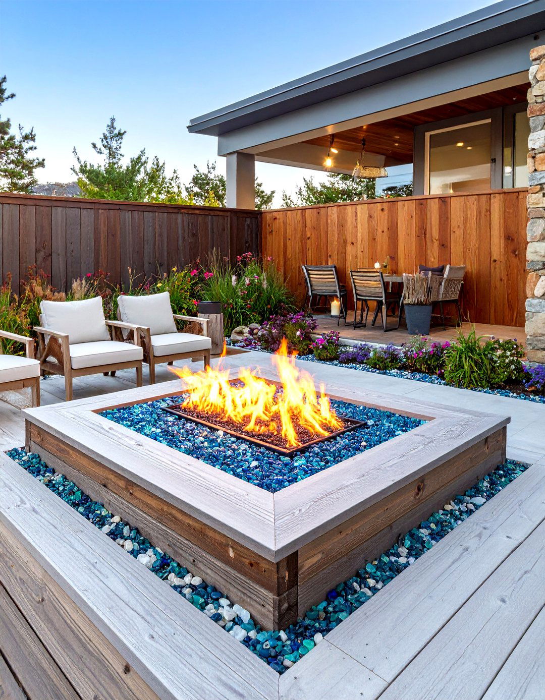 Coastal Weathered Wood Fire Pit - 24 Sunken Fire Pit Ideas