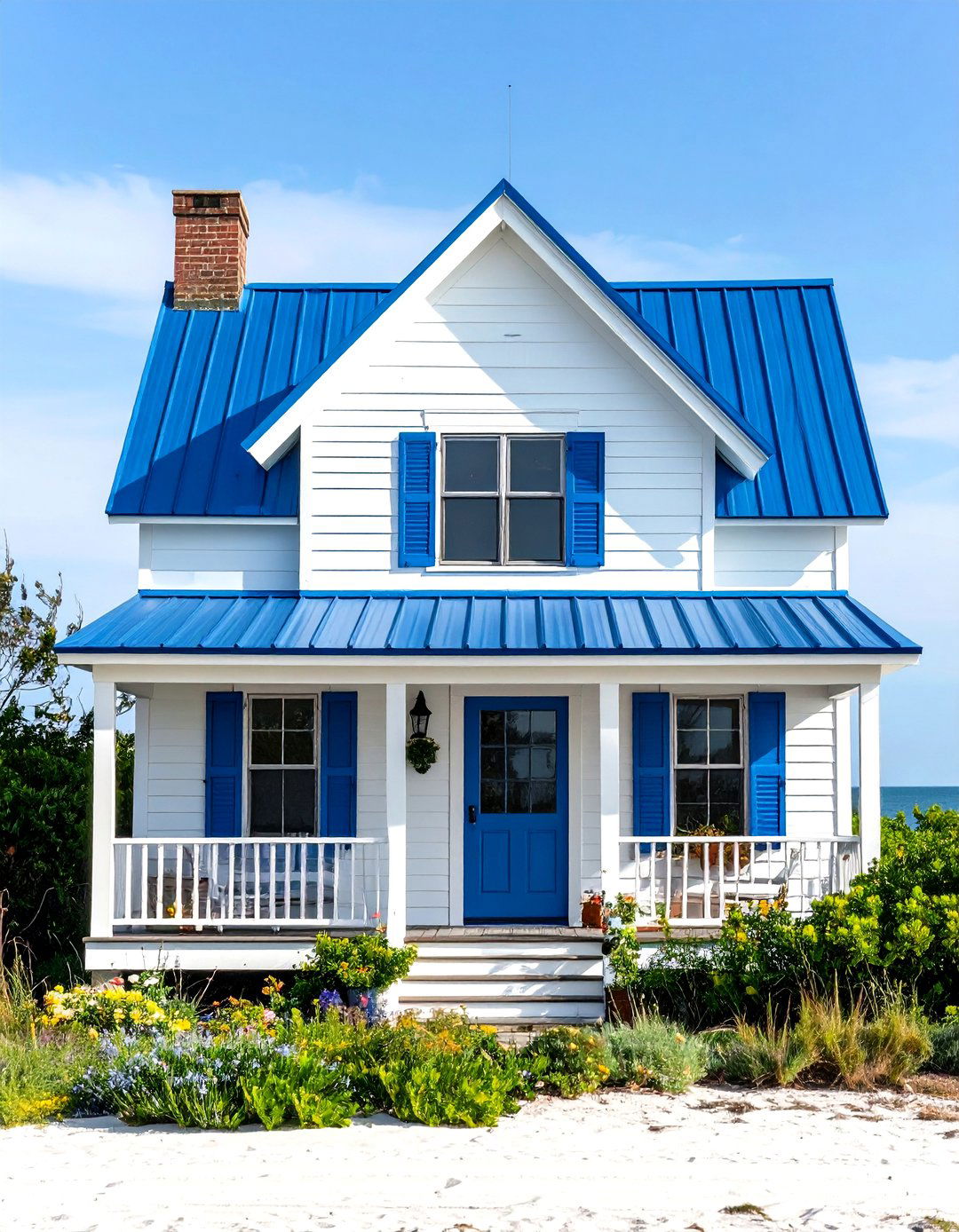 Coastal White Shiplap Cottage Style - 24 White Home Exterior Ideas