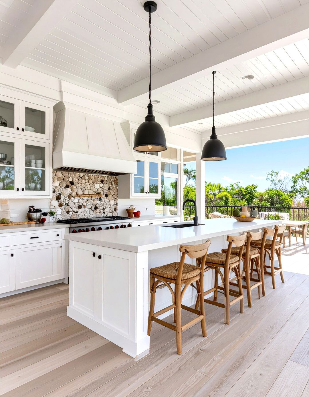 Coastal Whitewashed Lanai Kitchen - 24 Lanai Kitchen Ideas