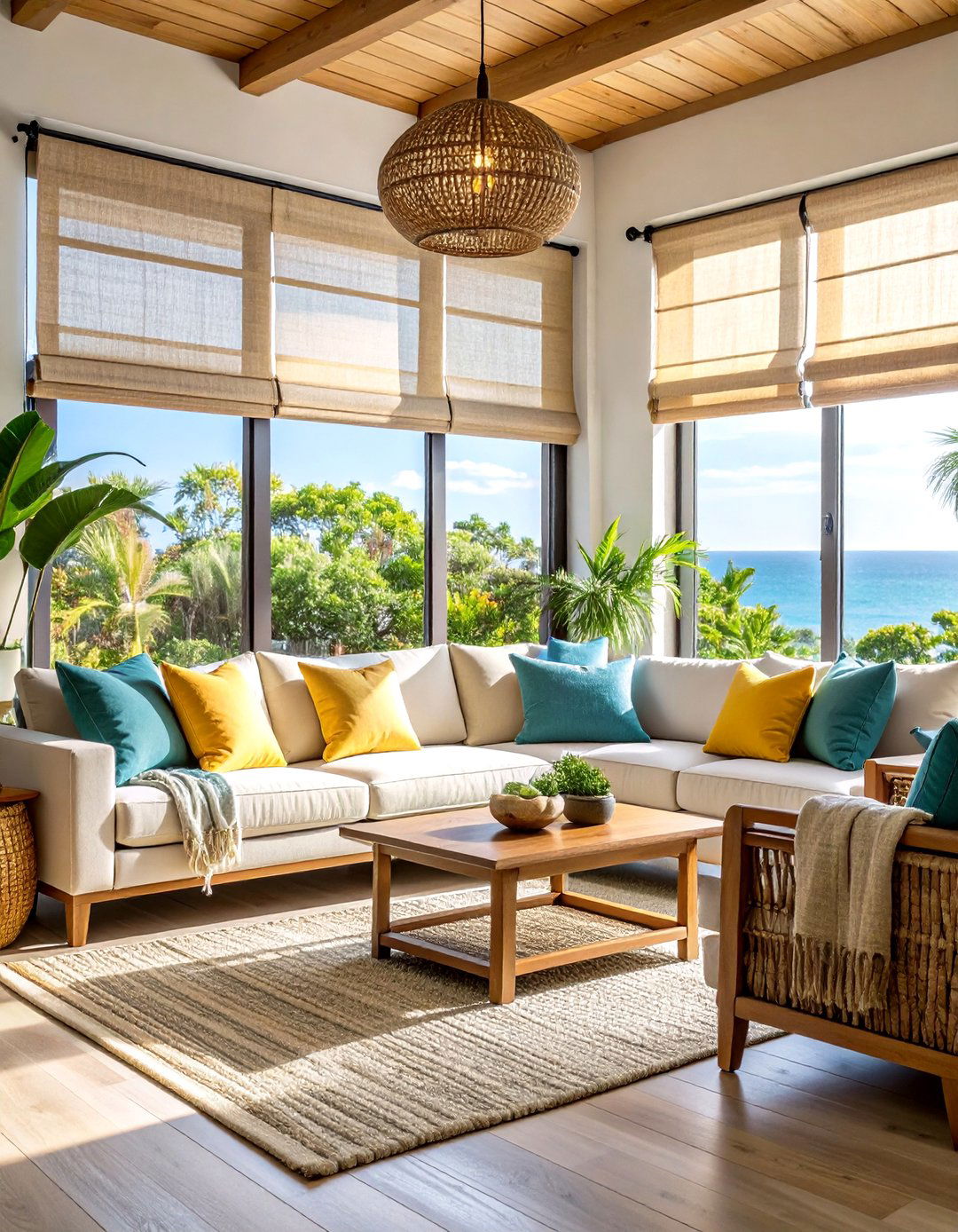 Coastal Window Treatment Ideas - 24 Coastal Living Room Ideas