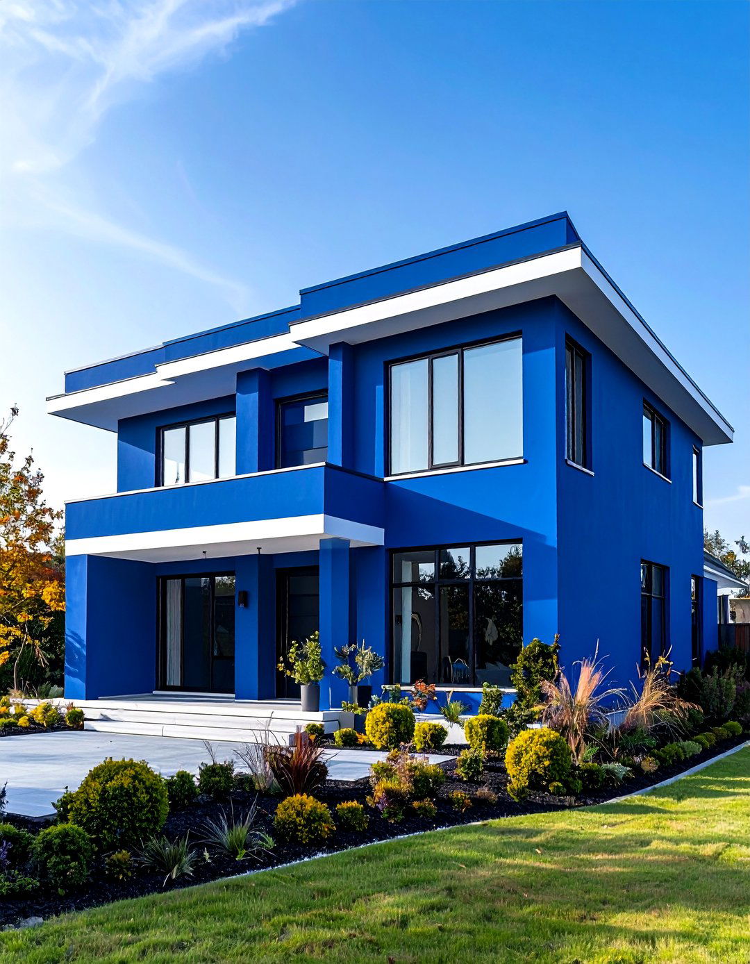 Cobalt Blue Bold Statement - 24 blue exterior house paint ideas