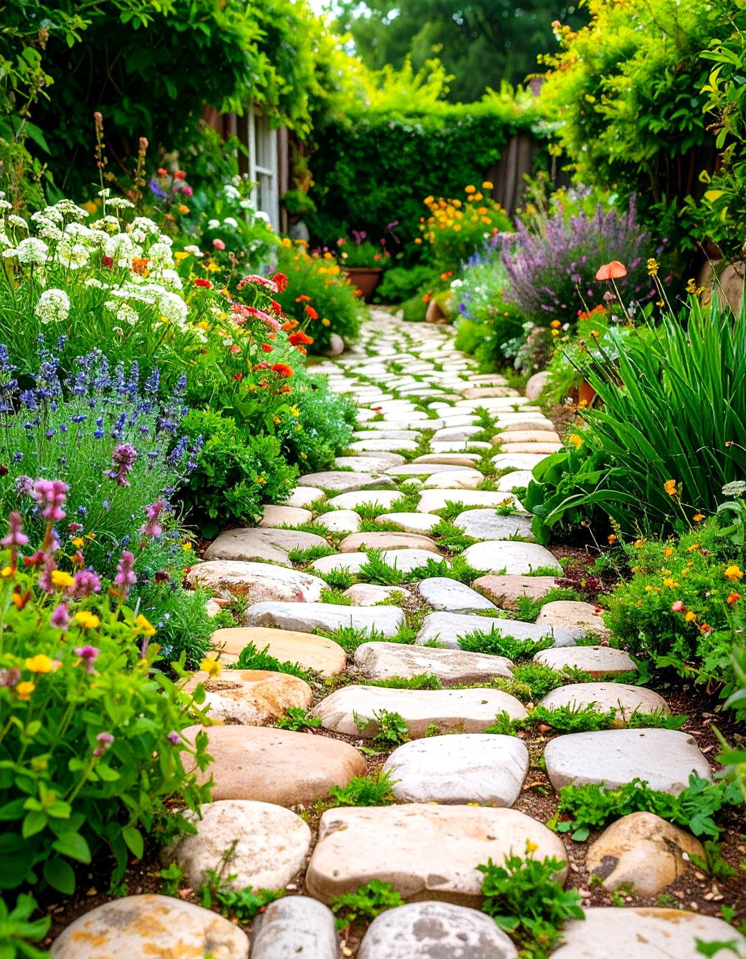 Cobblestone Cottage Walkway - 24 Farmhouse Walkway Ideas
