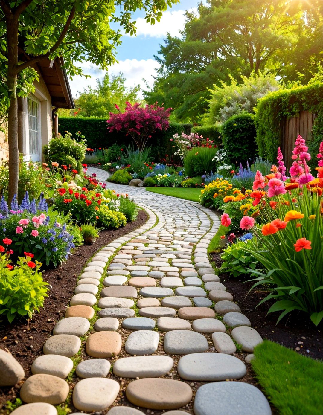 Cobblestone Garden Walkways - 24 Natural Walkway Ideas