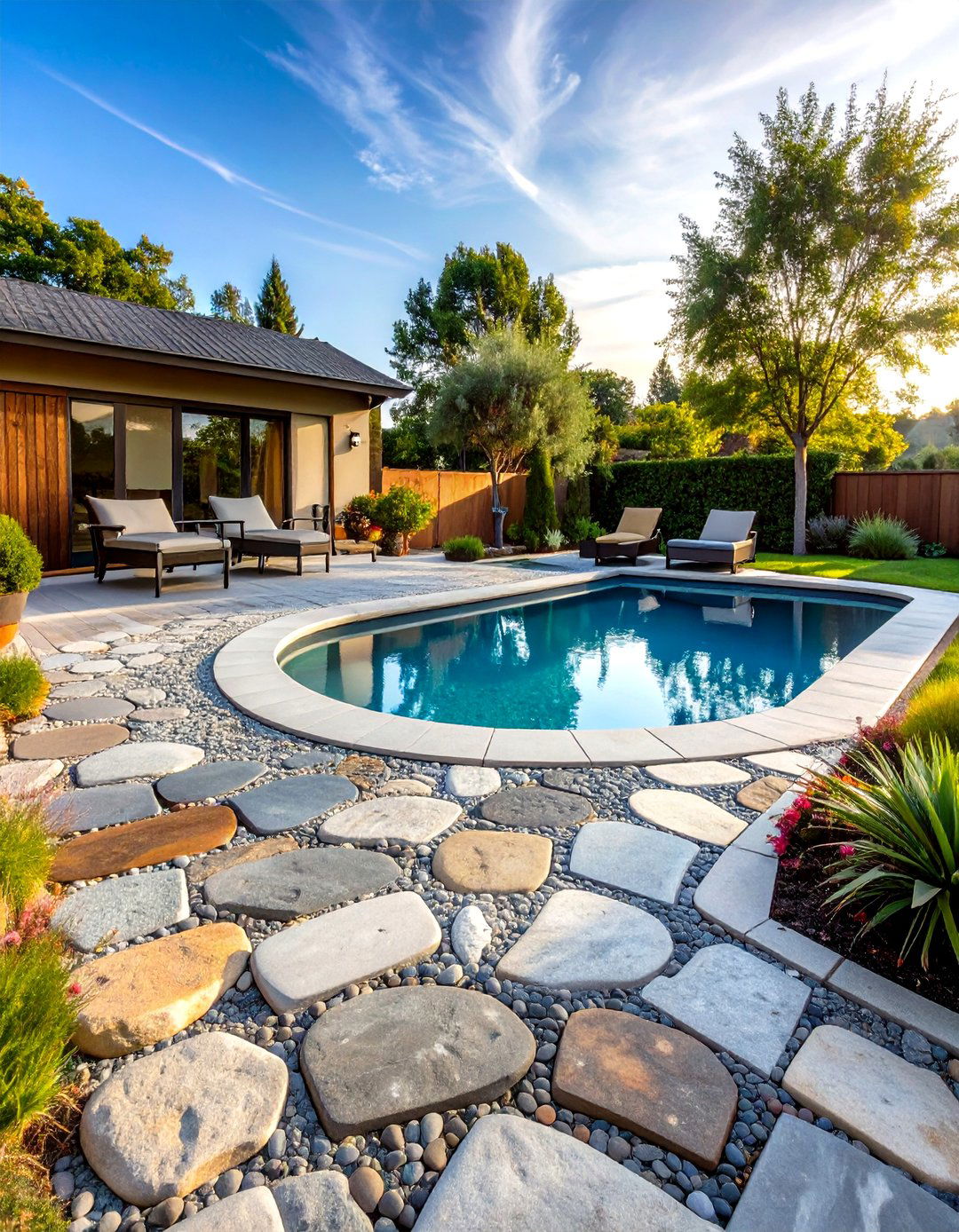 Cobblestone Pool Deck Design - 24 Stamped Concrete Pool Deck Ideas