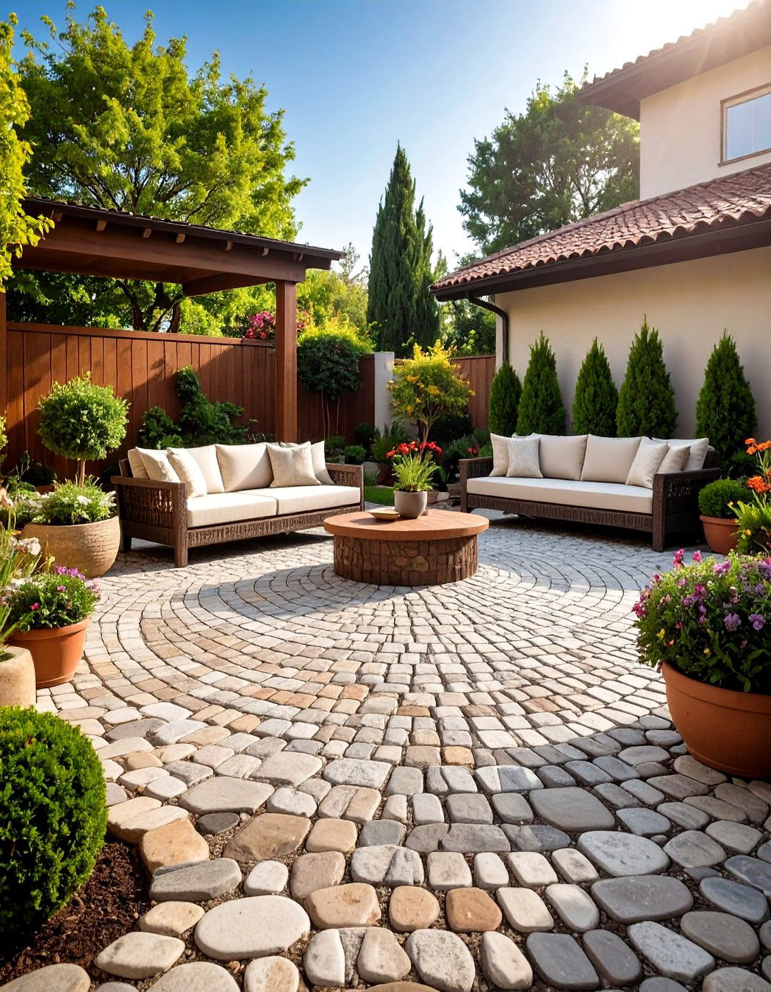 Cobblestone Stamped Concrete Patio - 24 Stamped Concrete Patio Ideas