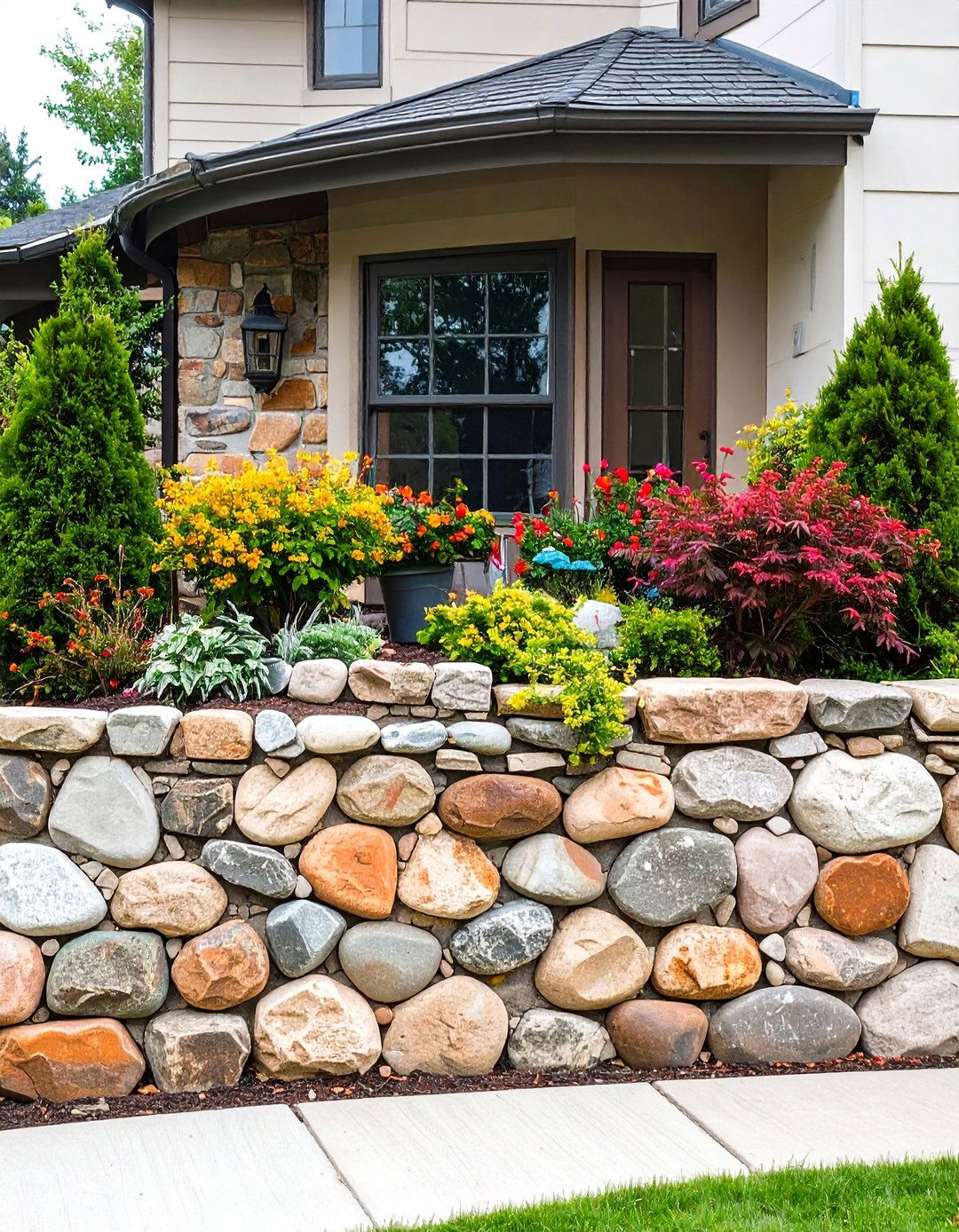 Cobblestone Wall Features - 24 Types of Exterior House Stone
