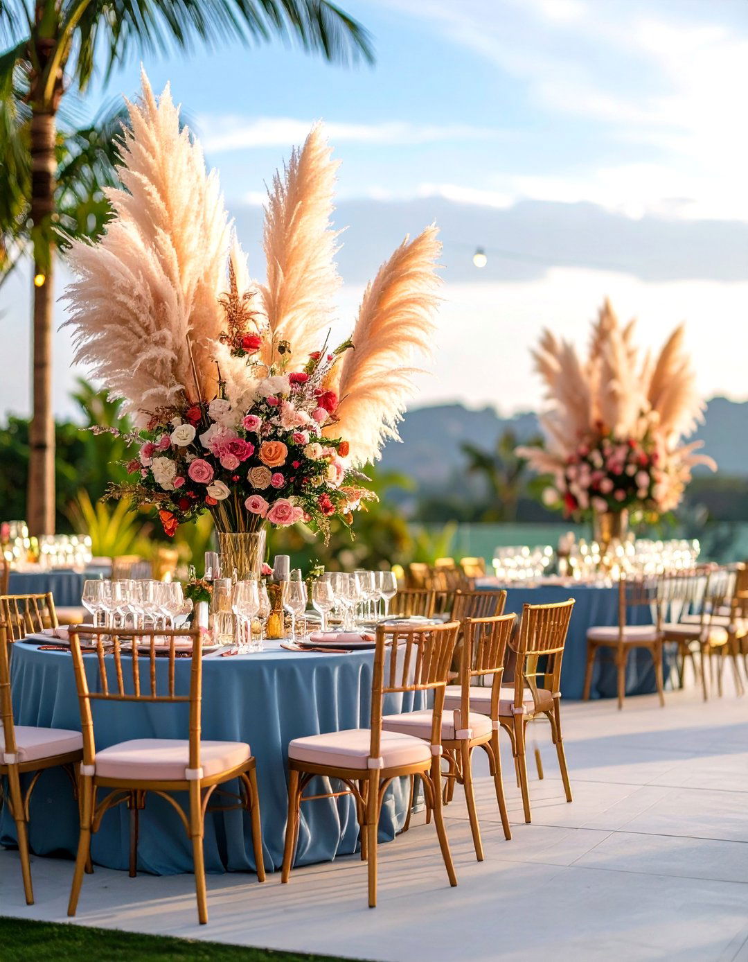 Cocktail Hour Arrangements - 24 Pampas Grass Wedding Decor Ideas