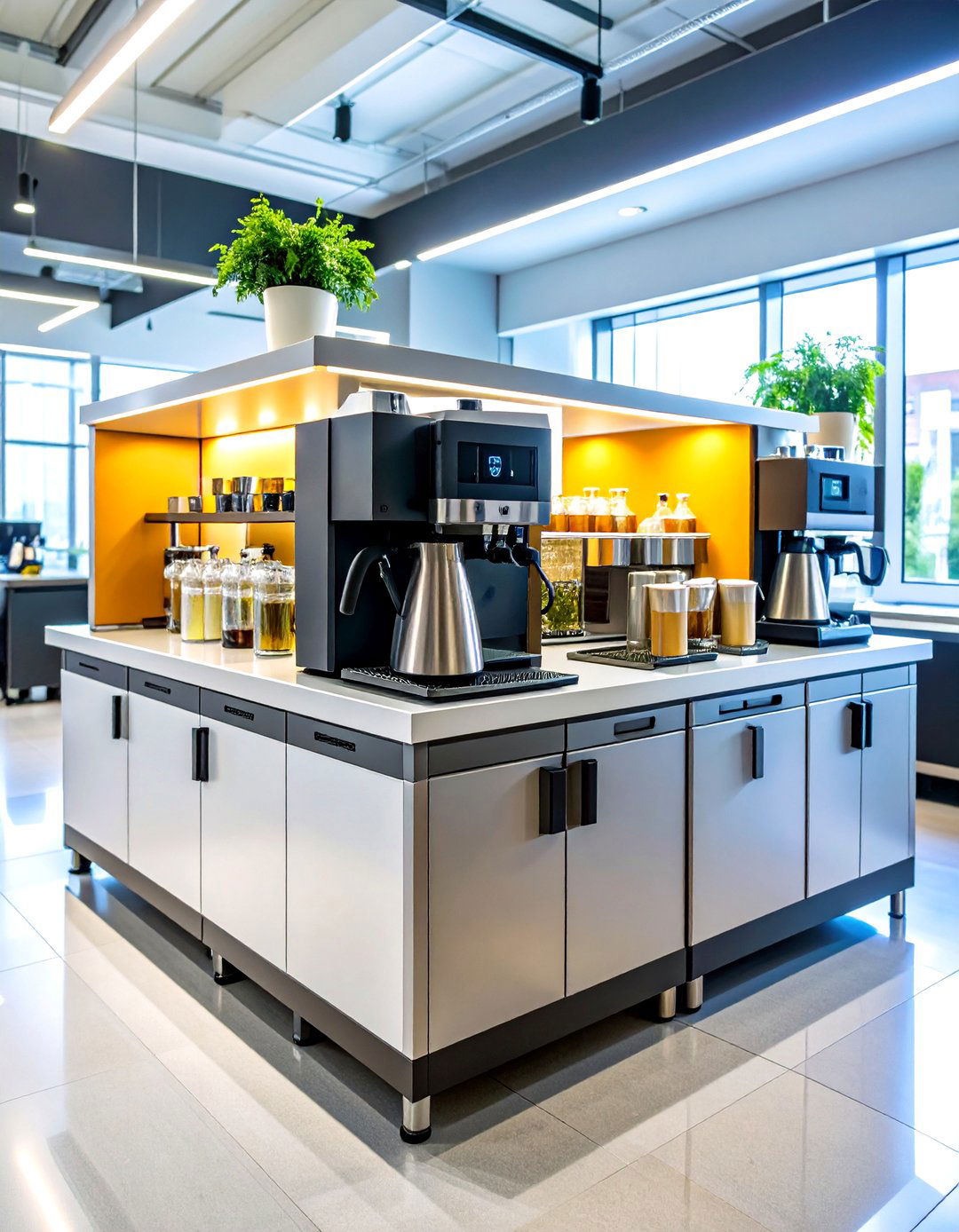 Coffee and Tea Combination Station - 24 Office Coffee Station Ideas