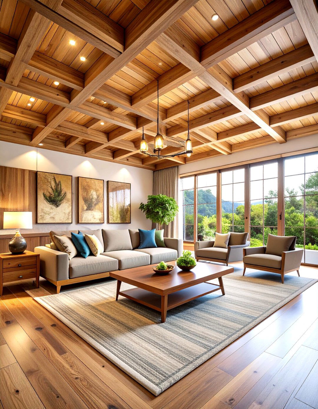 Coffered Wood Plank Ceiling - 24 Wood Plank Ceiling Ideas